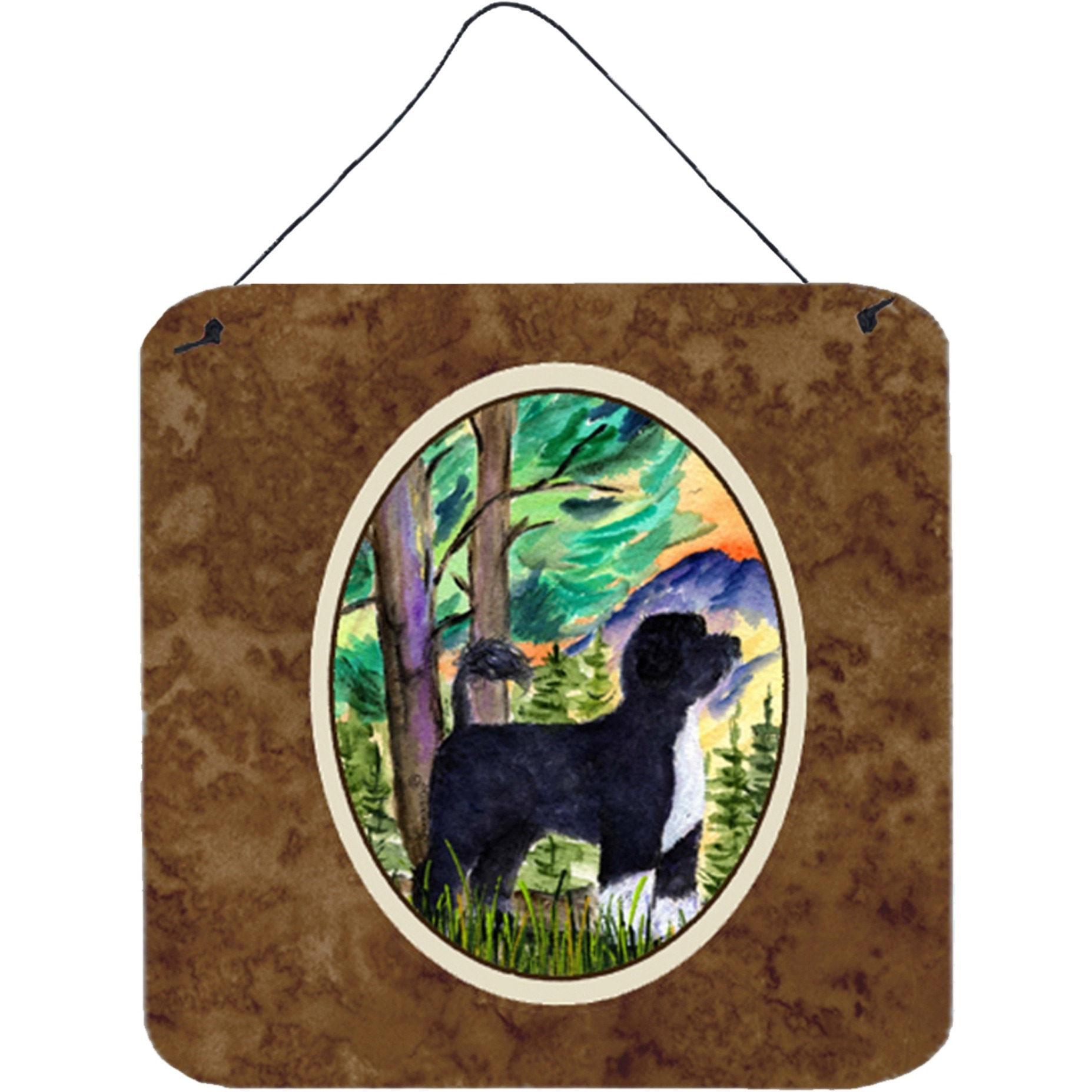 &quotCaroline's Treasures SS8429DS66 Portuguese Water Dog Aluminum Metal Wall or Door Hanging Prints, 6 x 6"", Multicolor"