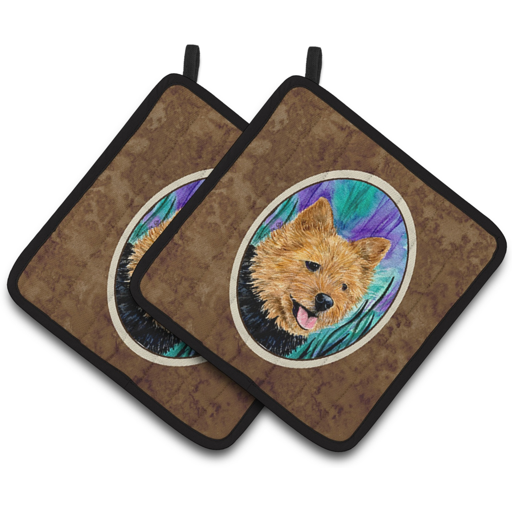 &quotCaroline's Treasures Norwich Terrier Pair of Pot Holders SS8431PTHD, 7.5HX7.5W, Multicolor"
