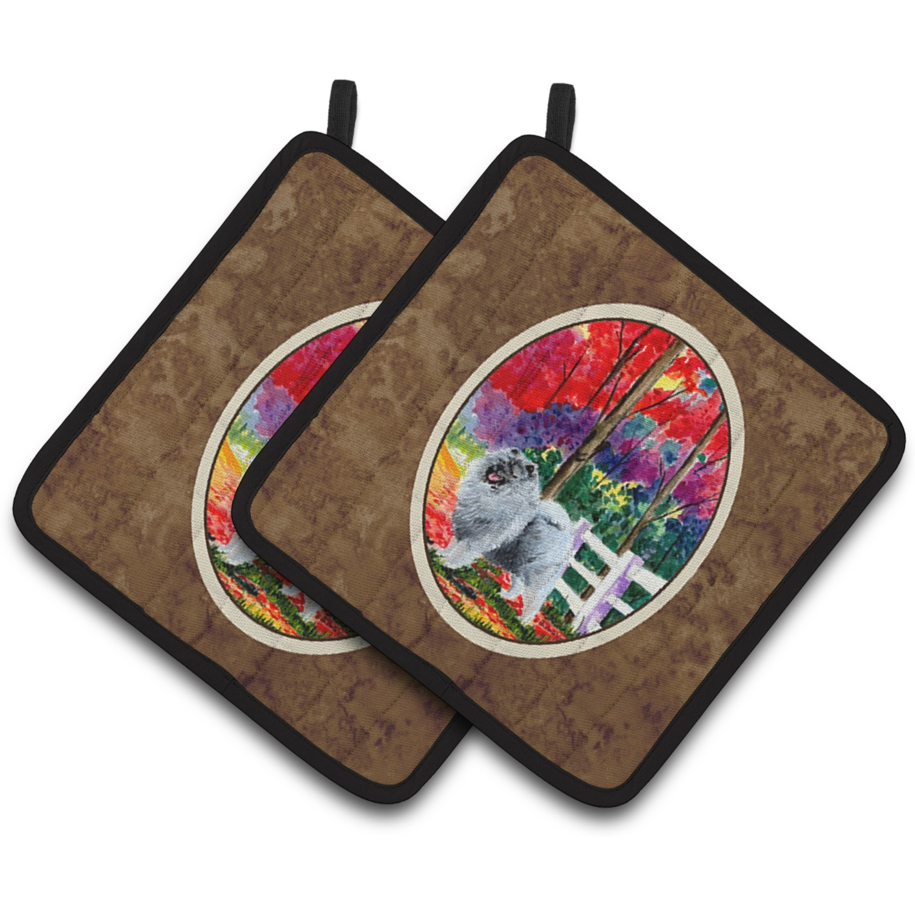 &quotCaroline's Treasures Keeshond Pair of Pot Holders SS8432PTHD, 7.5HX7.5W, Multicolor"
