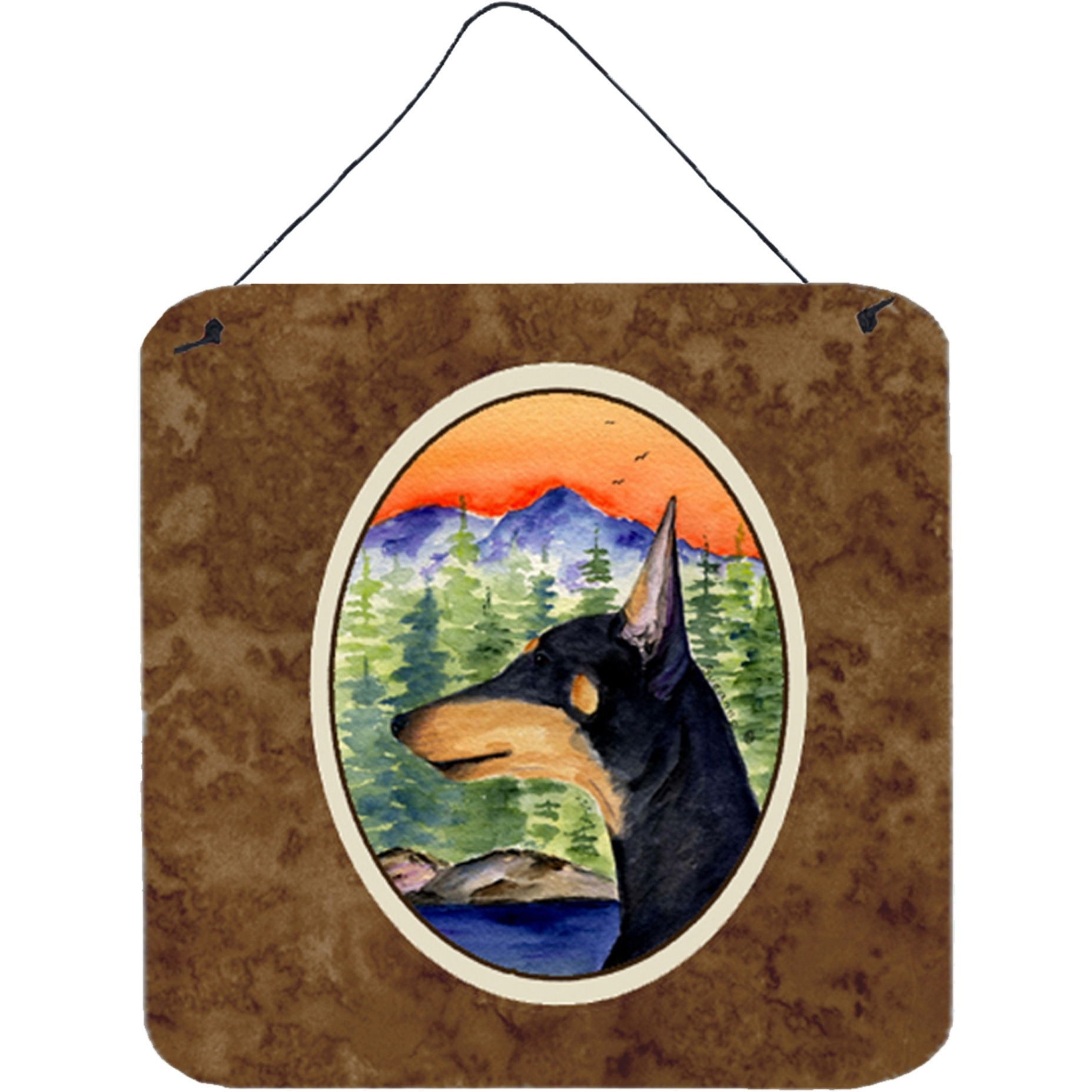 &quotCaroline's Treasures SS8433DS66 Manchester Terrier Aluminum Metal Wall or Door Hanging Prints, 6 x 6"", Multicolor"