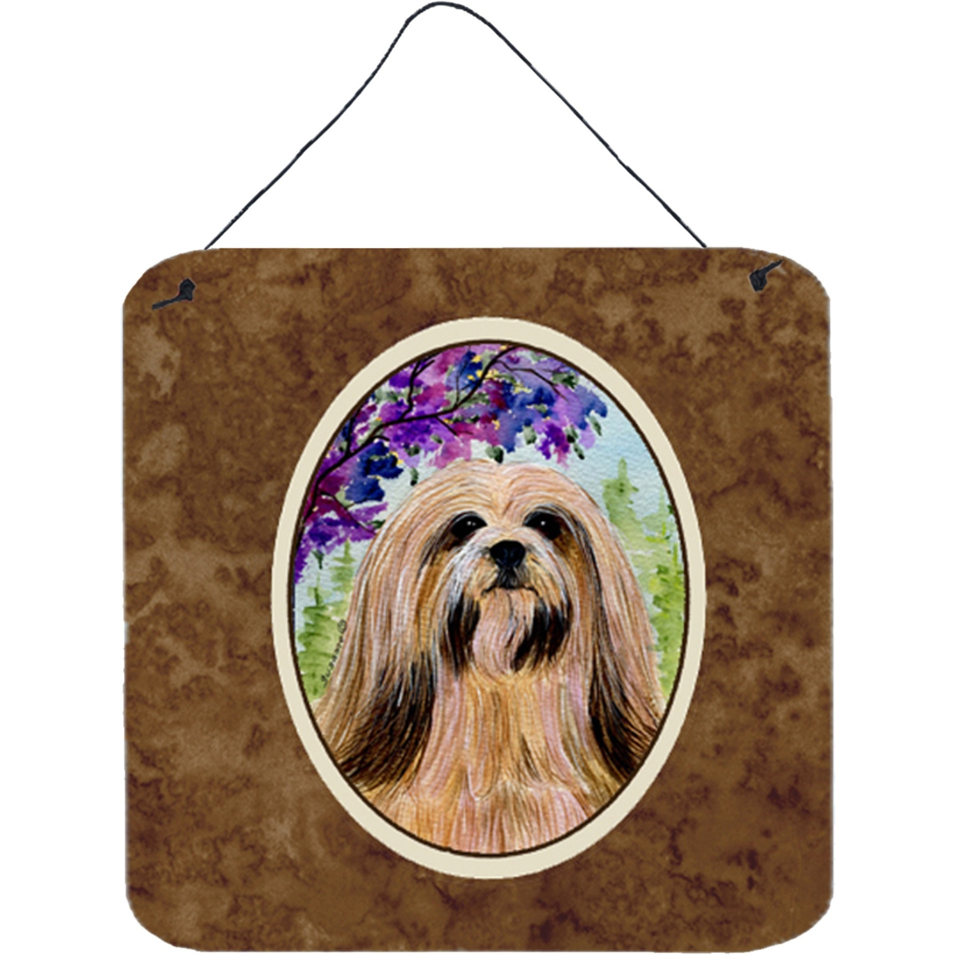 &quotCaroline's Treasures SS8436DS66 Lhasa Apso Aluminum Metal Wall or Door Hanging Prints, 6 x 6"", Multicolor"