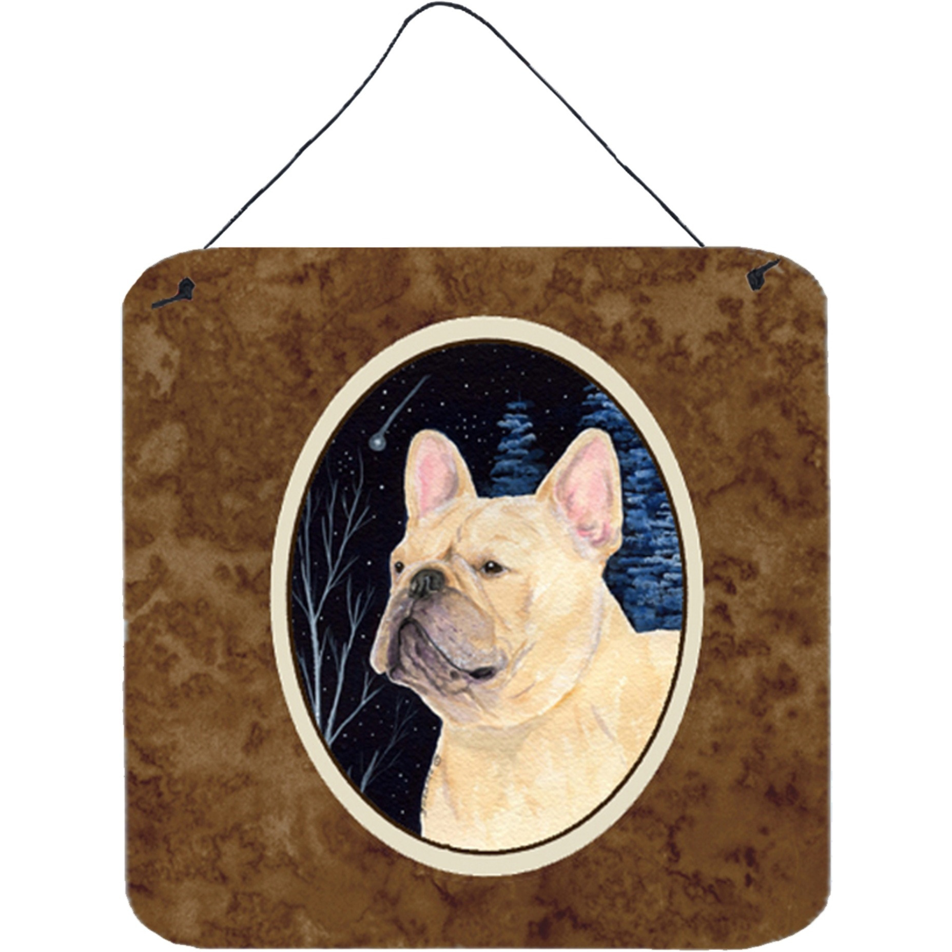&quotCaroline's Treasures SS8441DS66 Starry Night French Bulldog Aluminum Metal Wall or Door Hanging Prints, 6 x 6"", Multicolor"