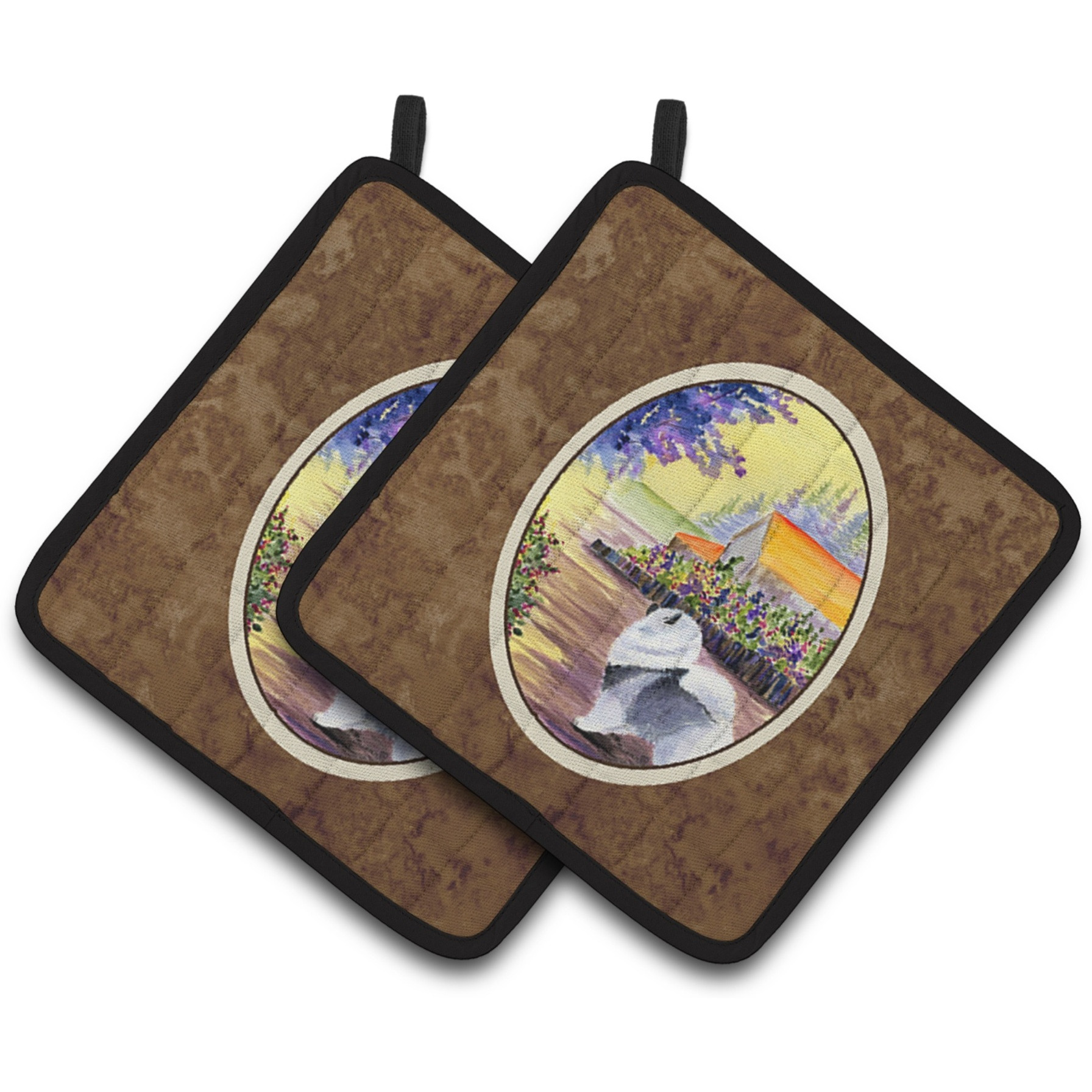 &quotCaroline's Treasures Keeshond Pair of Pot Holders SS8452PTHD, 7.5HX7.5W, Multicolor"