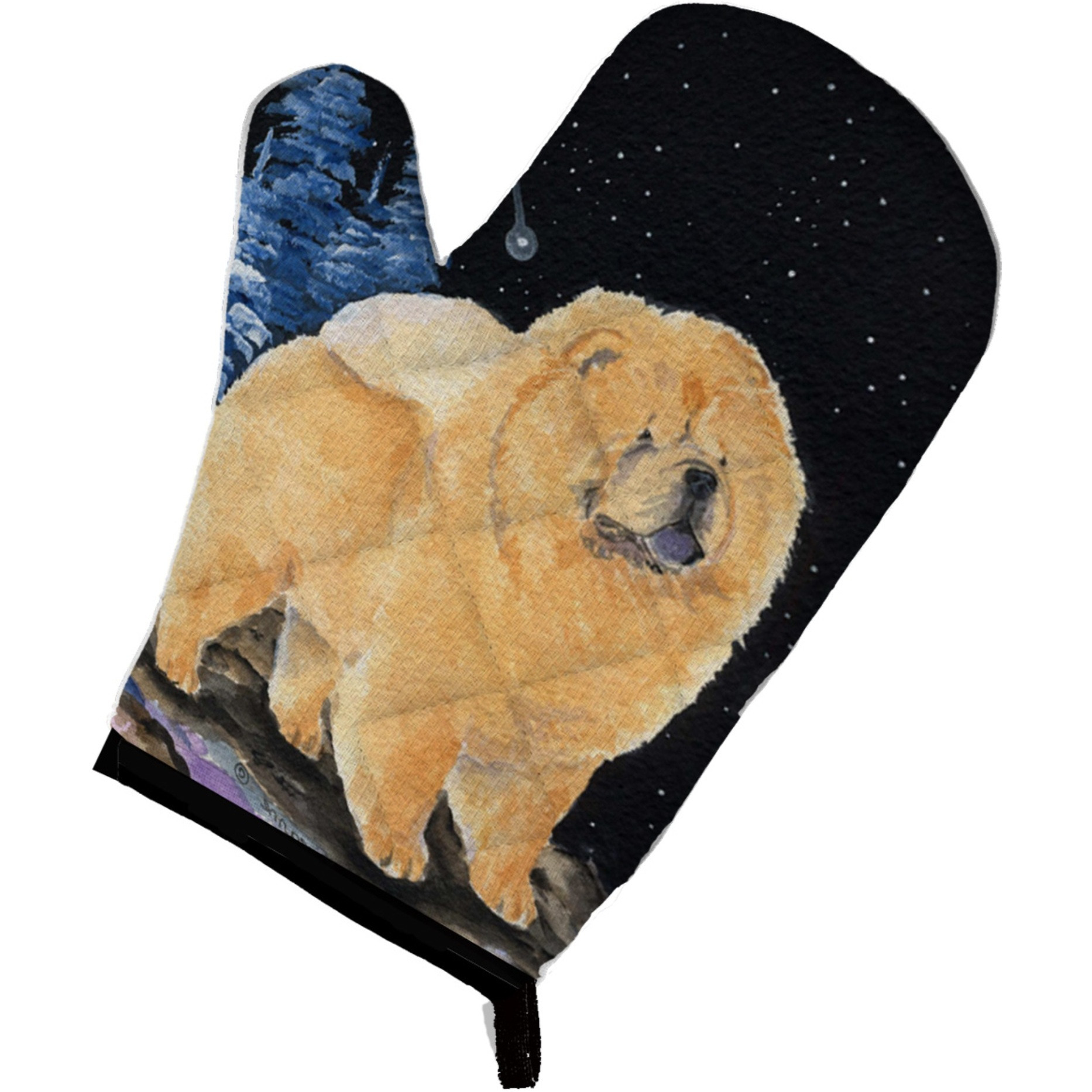 &quotCaroline's Treasures SS8454OVMT Starry Night Chow Oven Mitt, 12"" by 8.5"", Multicolor"