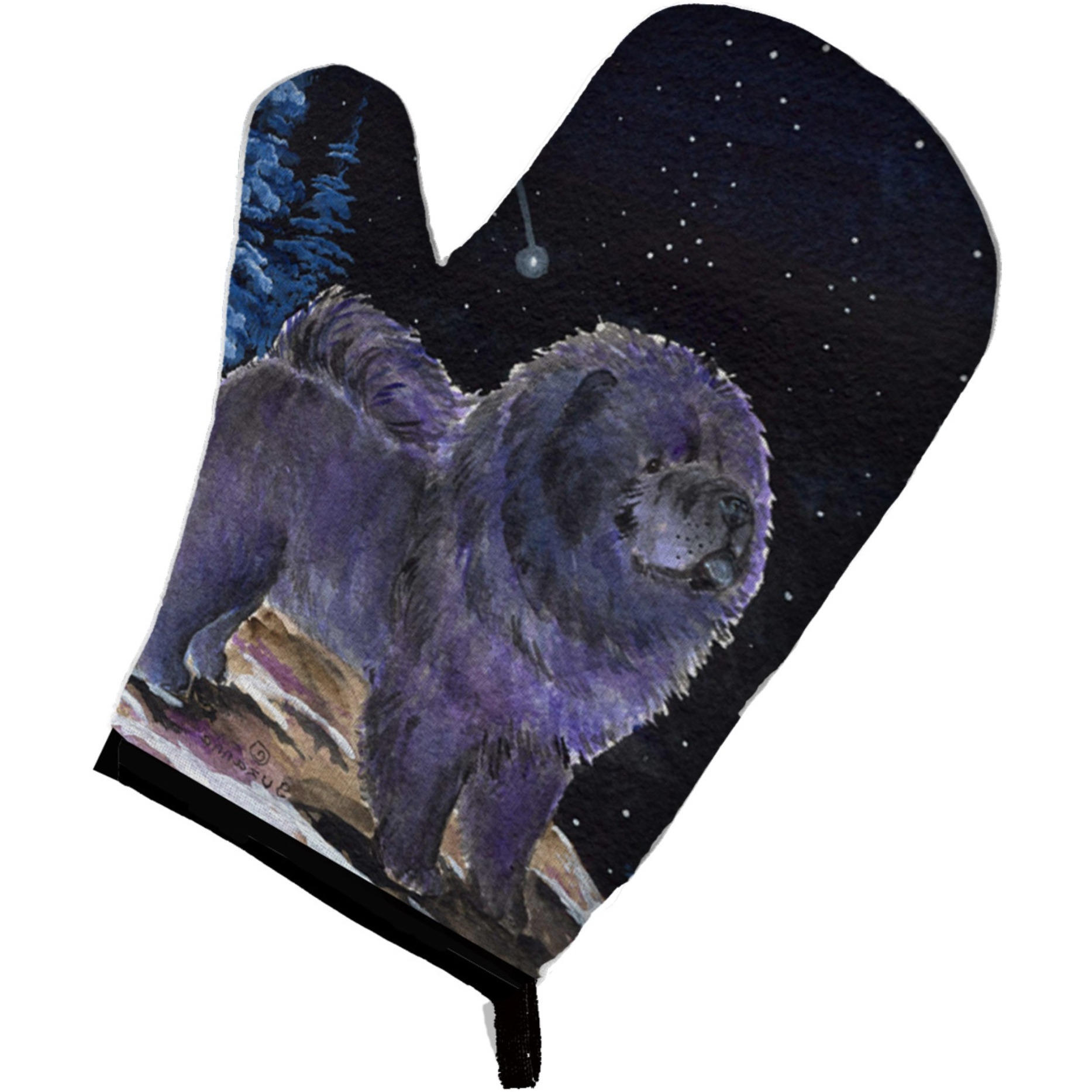 &quotCaroline's Treasures SS8456OVMT Starry Night Chow Oven Mitt, 12"" by 8.5"", Multicolor"