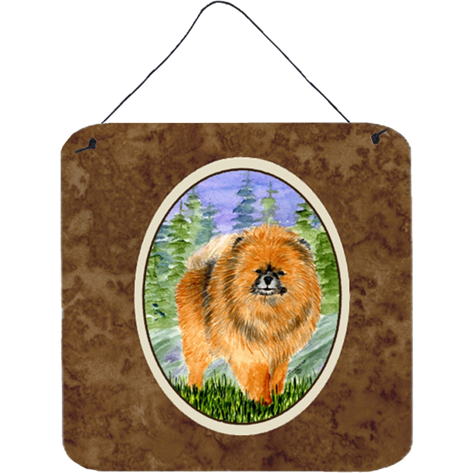 &quotCaroline's Treasures SS8459DS66 Pomeranian Aluminum Metal Wall or Door Hanging Prints, 6 x 6"", Multicolor"