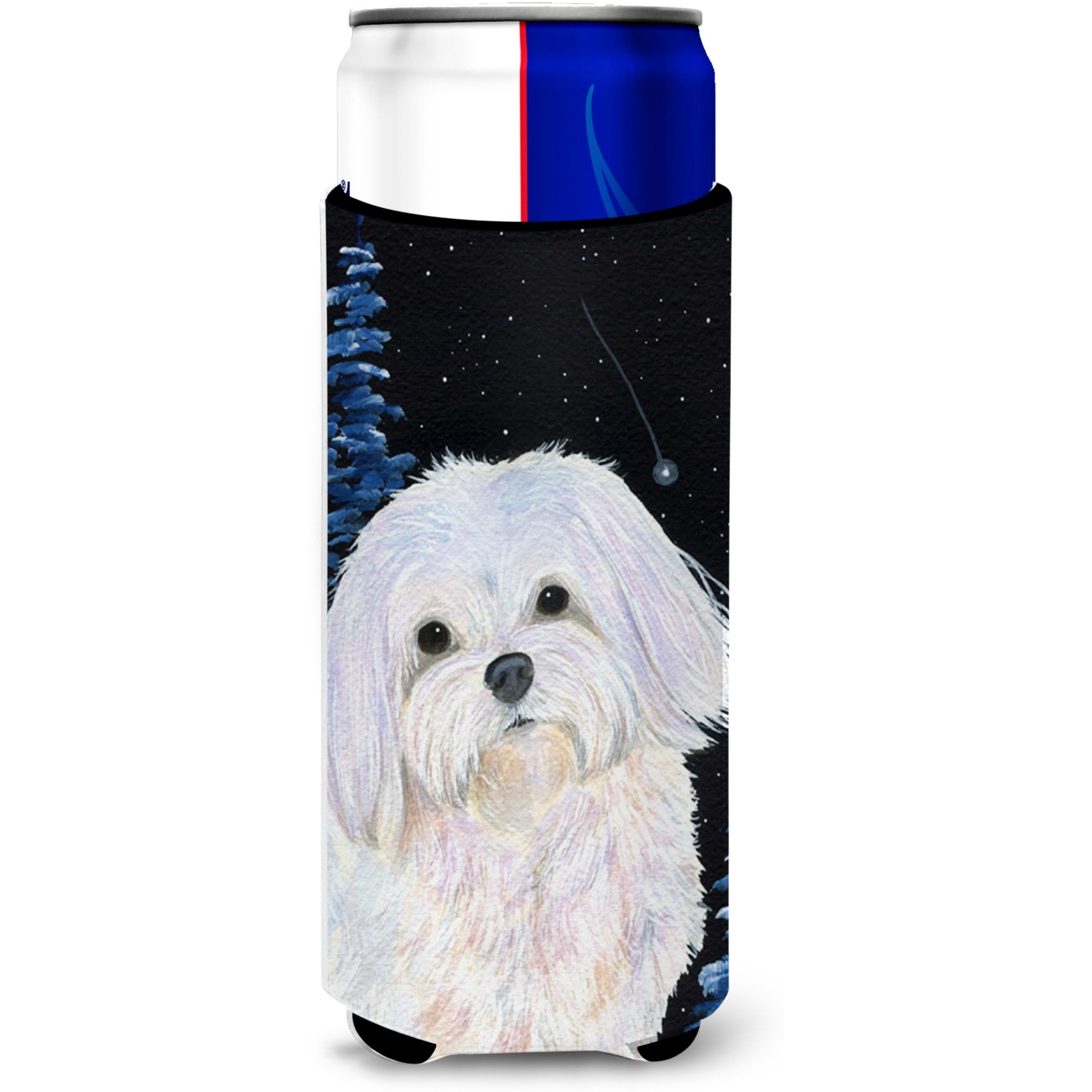 Starry Night Maltese Ultra Beverage Insulators for slim cans SS8460MUK
