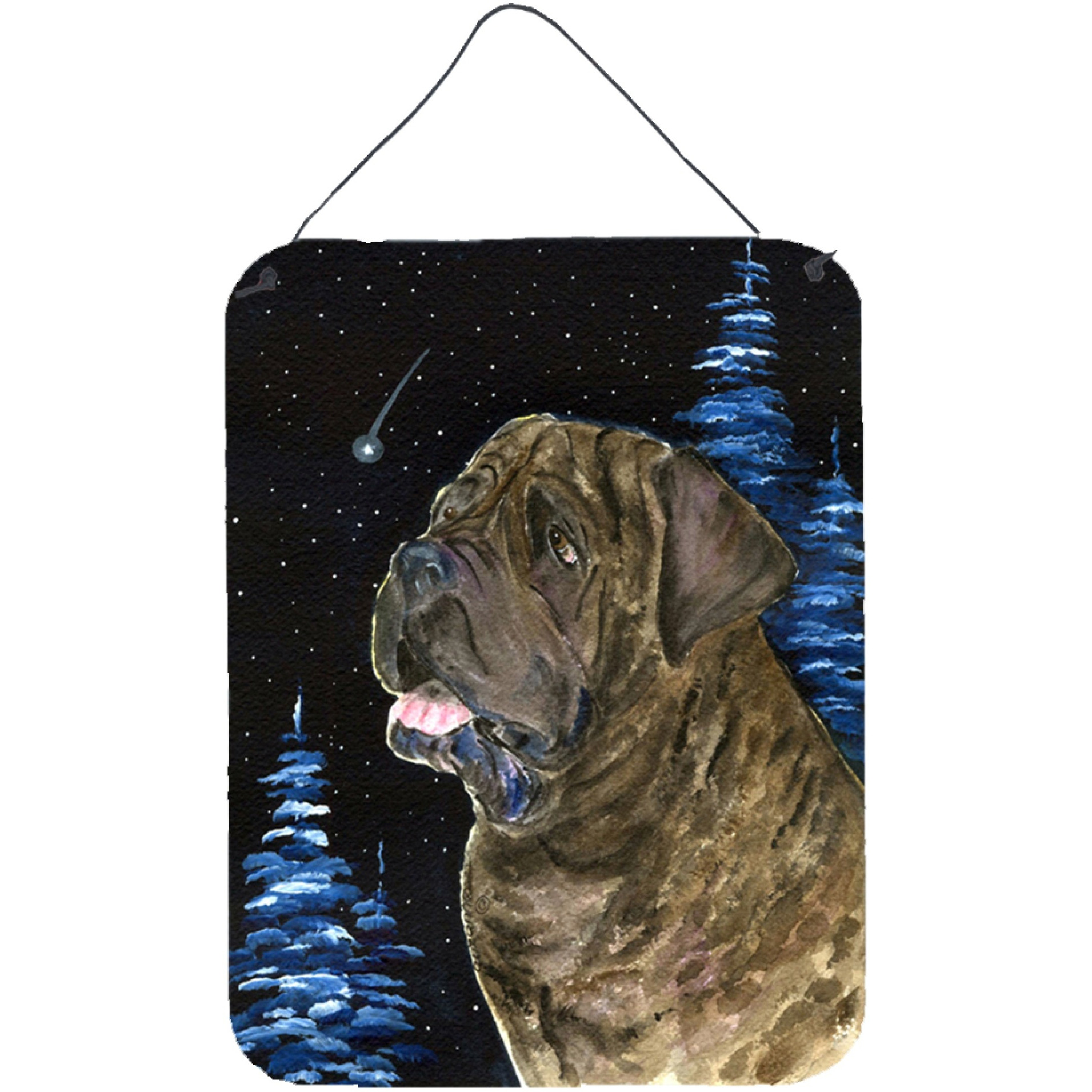 &quotCaroline's Treasures SS8463DS1216 Starry Night Mastiff Aluminium Metal Wall or Door Hanging Prints, 16"" x 12"", Multicolor"