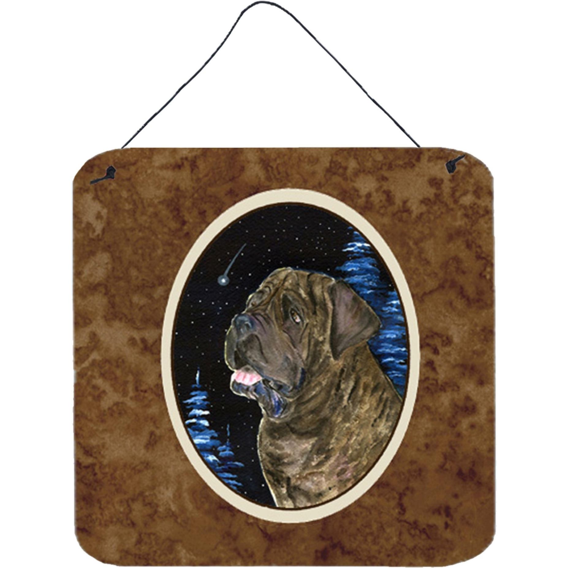 &quotCaroline's Treasures SS8463DS66 Starry Night Mastiff Aluminum Metal Wall or Door Hanging Prints, 6 x 6"", Multicolor"