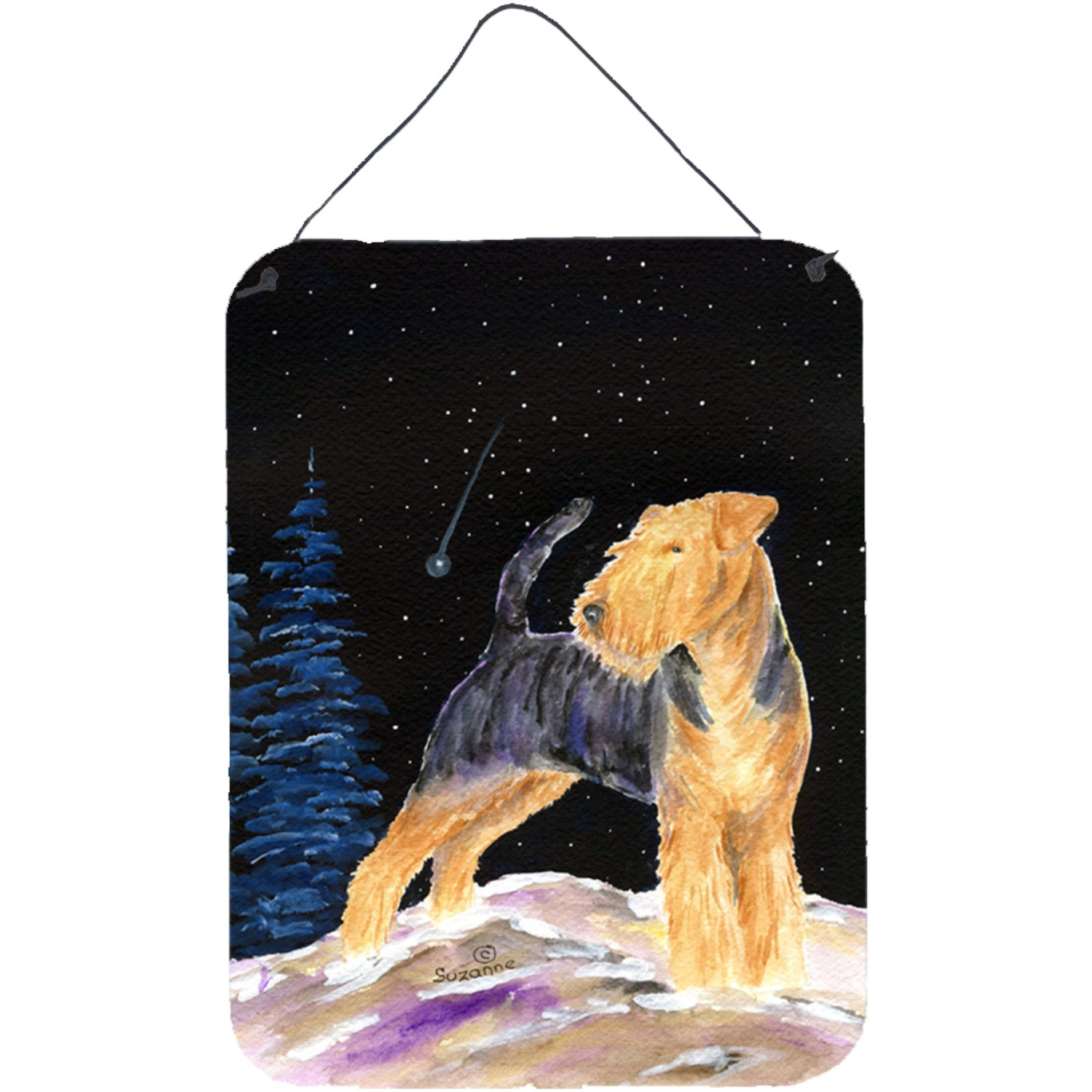 &quotCaroline's Treasures Starry Night Welsh Terrier Aluminium Metal Wall or Door Hanging Prints, 16"" x 12"", Multicolor"