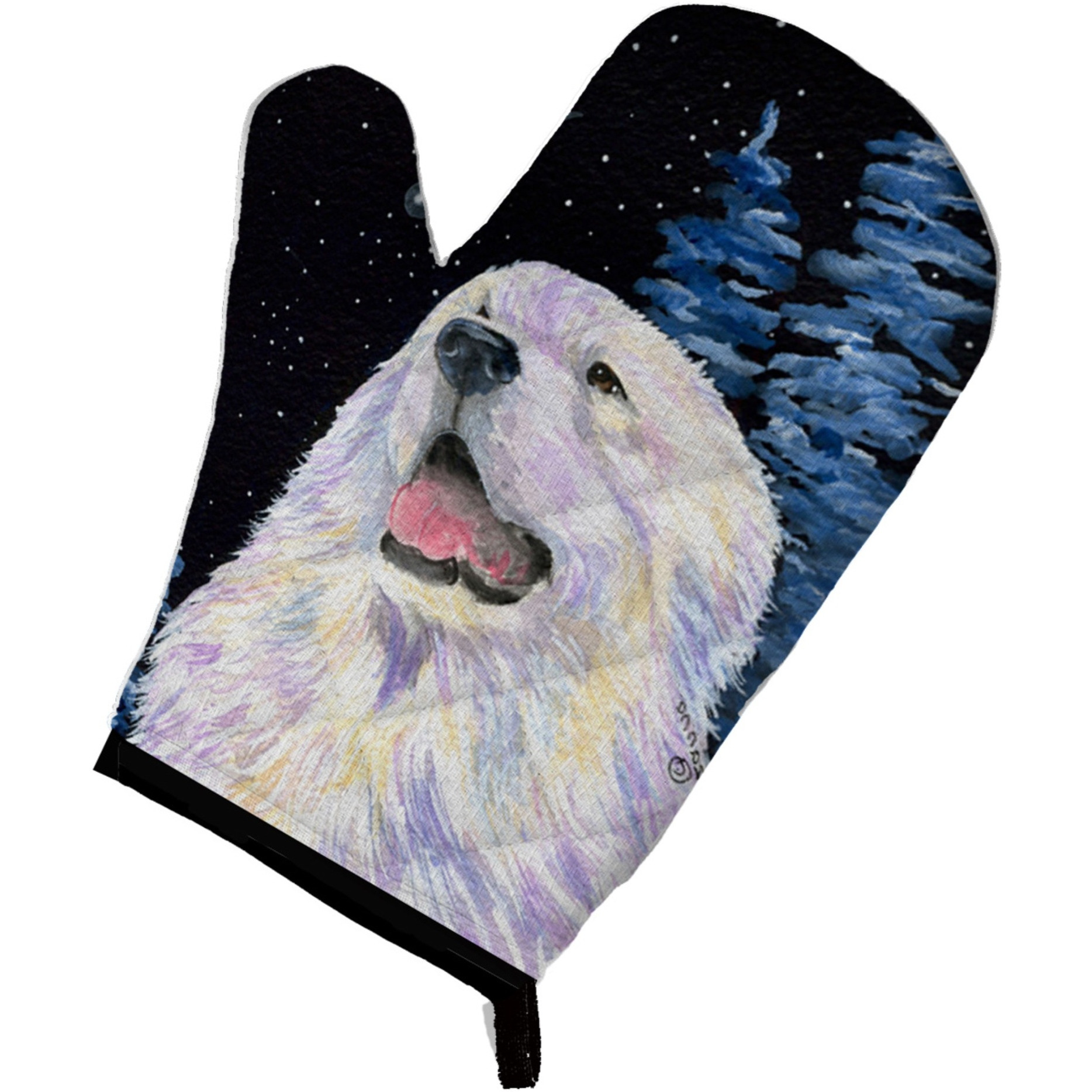 &quotCaroline's Treasures SS8466OVMT Starry Night Great Pyrenees Oven Mitt, 12"" by 8.5"", Multicolor"