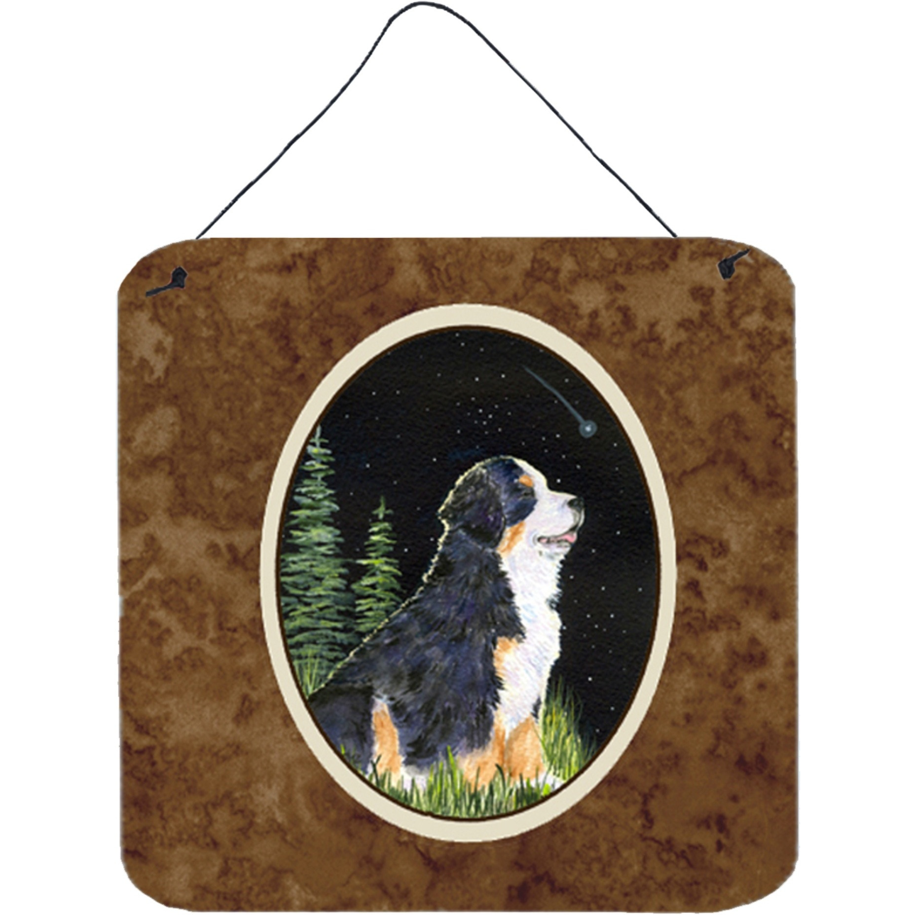 &quotCaroline's Treasures SS8468DS66 Starry Night Bernese Mountain Dog Aluminum Metal Wall or Door Hanging Prints, 6 x 6"", Multicolor"