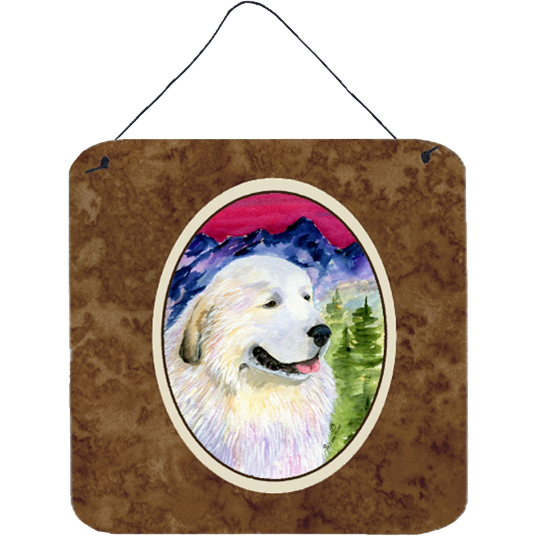&quotCaroline's Treasures SS8473DS66 Great Pyrenees Aluminum Metal Wall or Door Hanging Prints, 6 x 6"", Multicolor"
