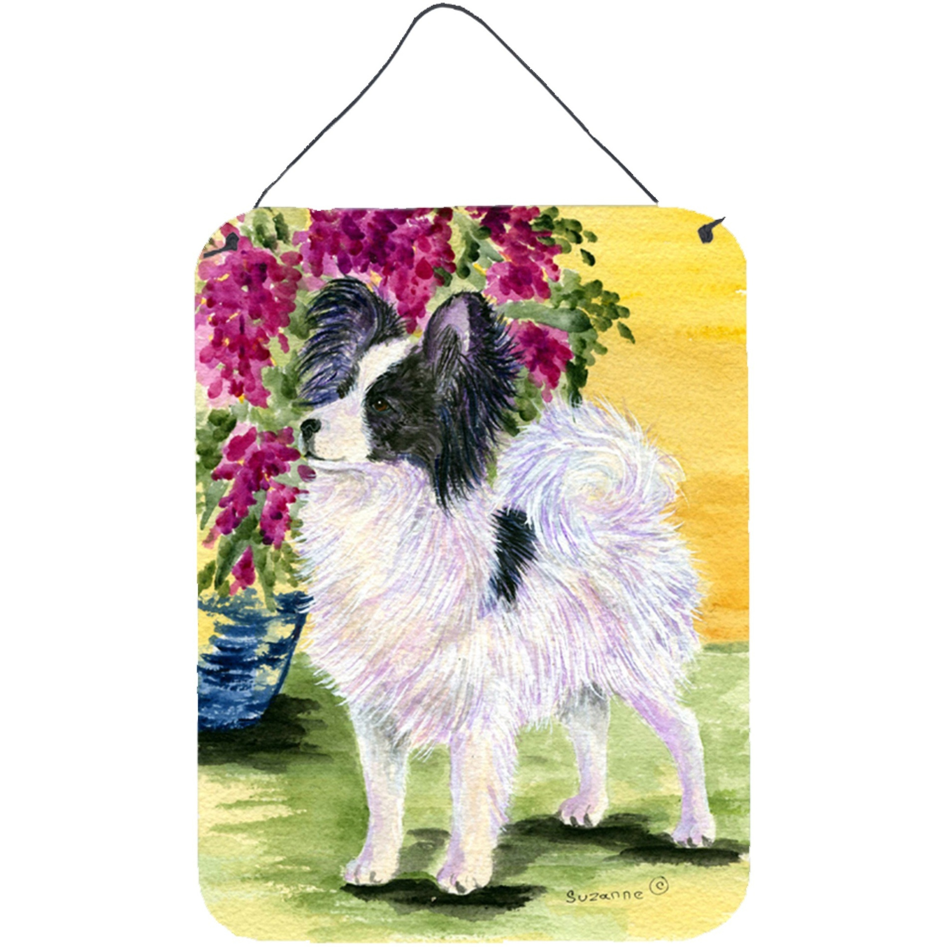&quotCaroline's Treasures SS8477DS1216 Papillon Aluminium Metal Wall or Door Hanging Prints, 16"" x 12"", Multicolor"