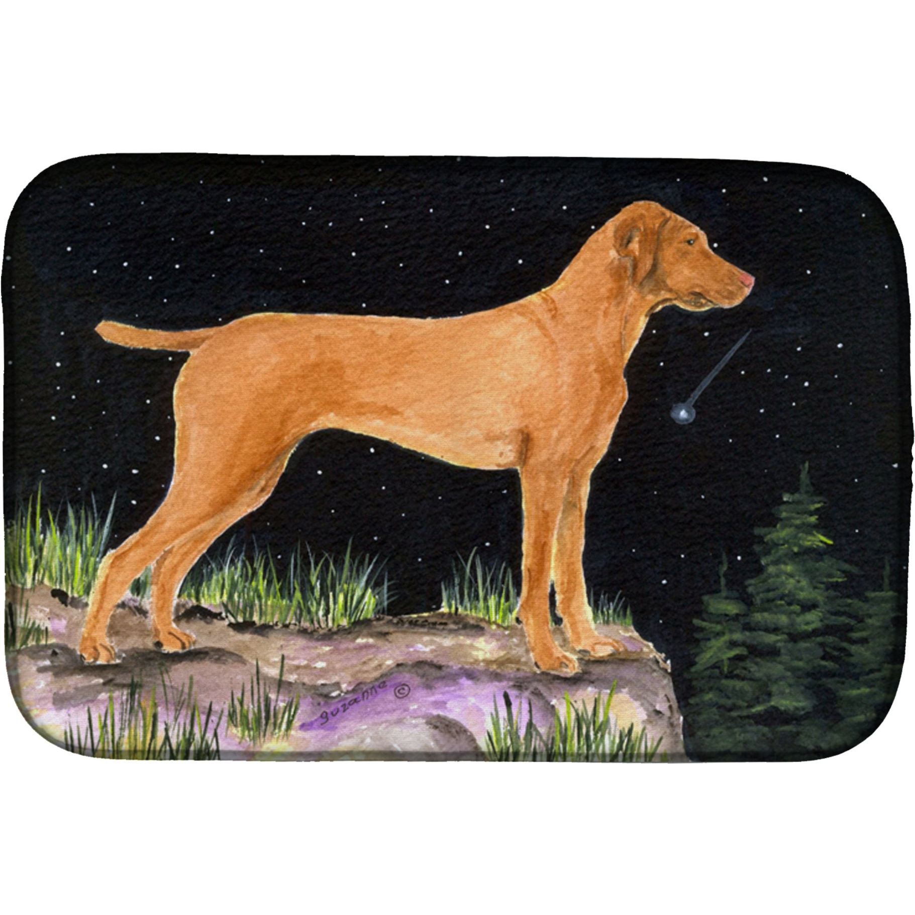 &quotCaroline's Treasures Starry Night Vizsla Dish Drying Mat, 14 x 21, Multicolor"