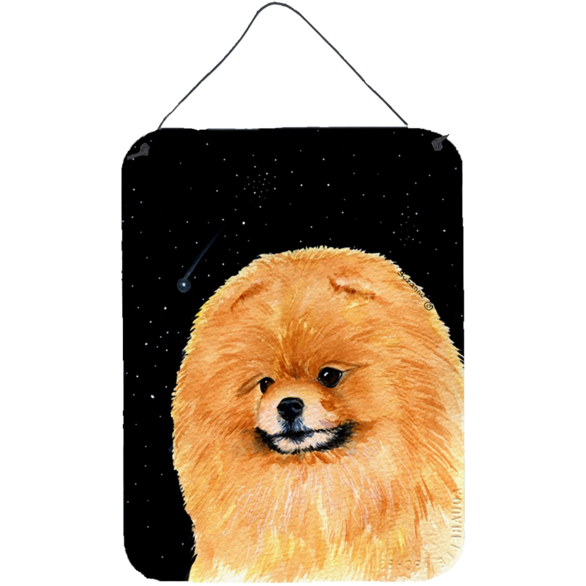 &quotCaroline's Treasures SS8481DS1216 Starry Night Pomeranian Aluminium Metal Wall or Door Hanging Prints, 16"" x 12"", Multicolor"