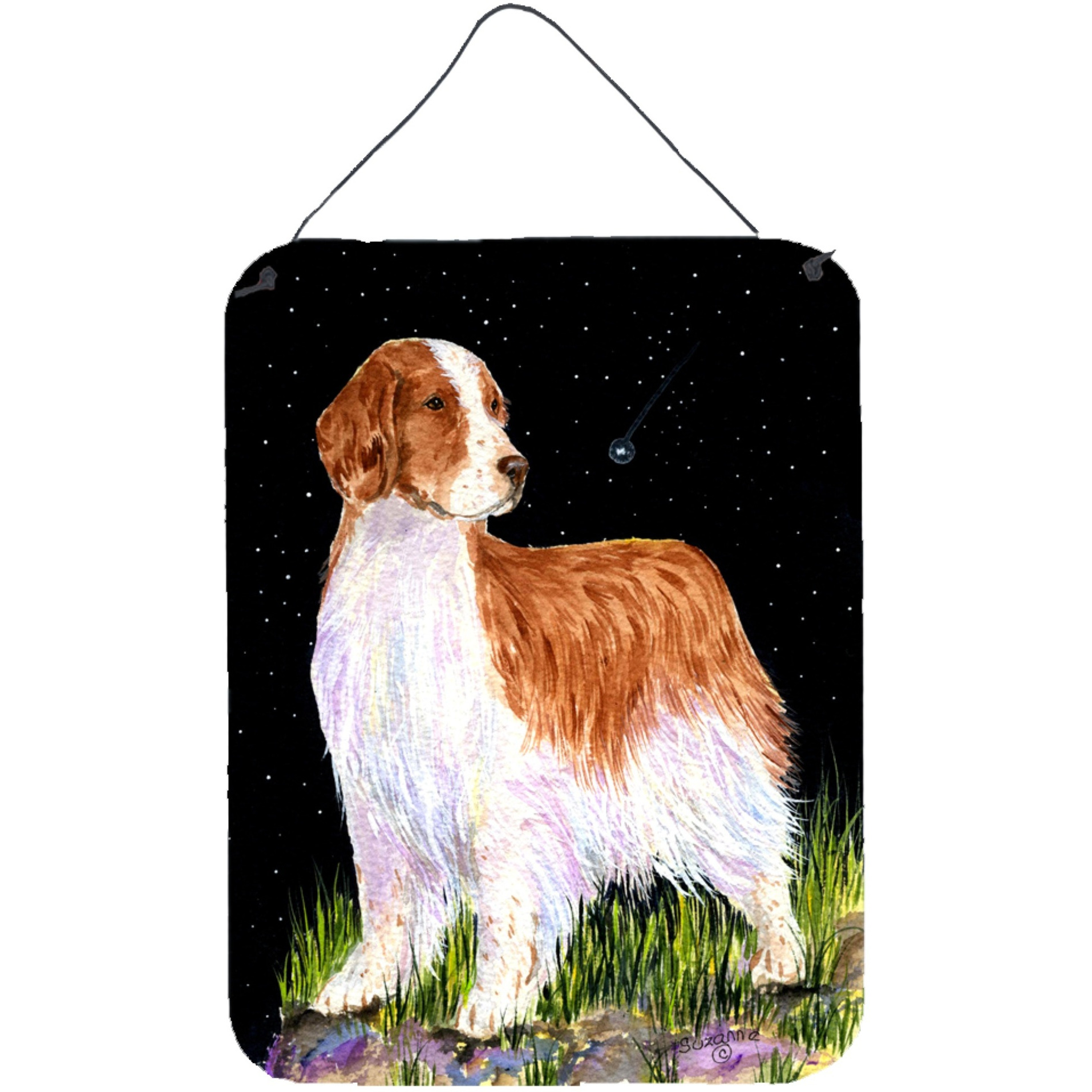 &quotCaroline's Treasures Starry Night Welsh Springer Spaniel Aluminium Metal Wall or Door Hanging Prints, 16"" x 12"", Multicolor"