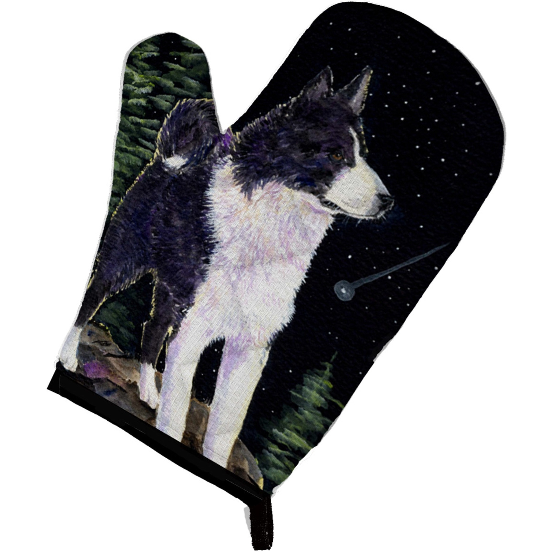 &quotCaroline's Treasures SS8483OVMT Starry Night Karelian Bear Dog Oven Mitt, 12"" by 8.5"", Multicolor"