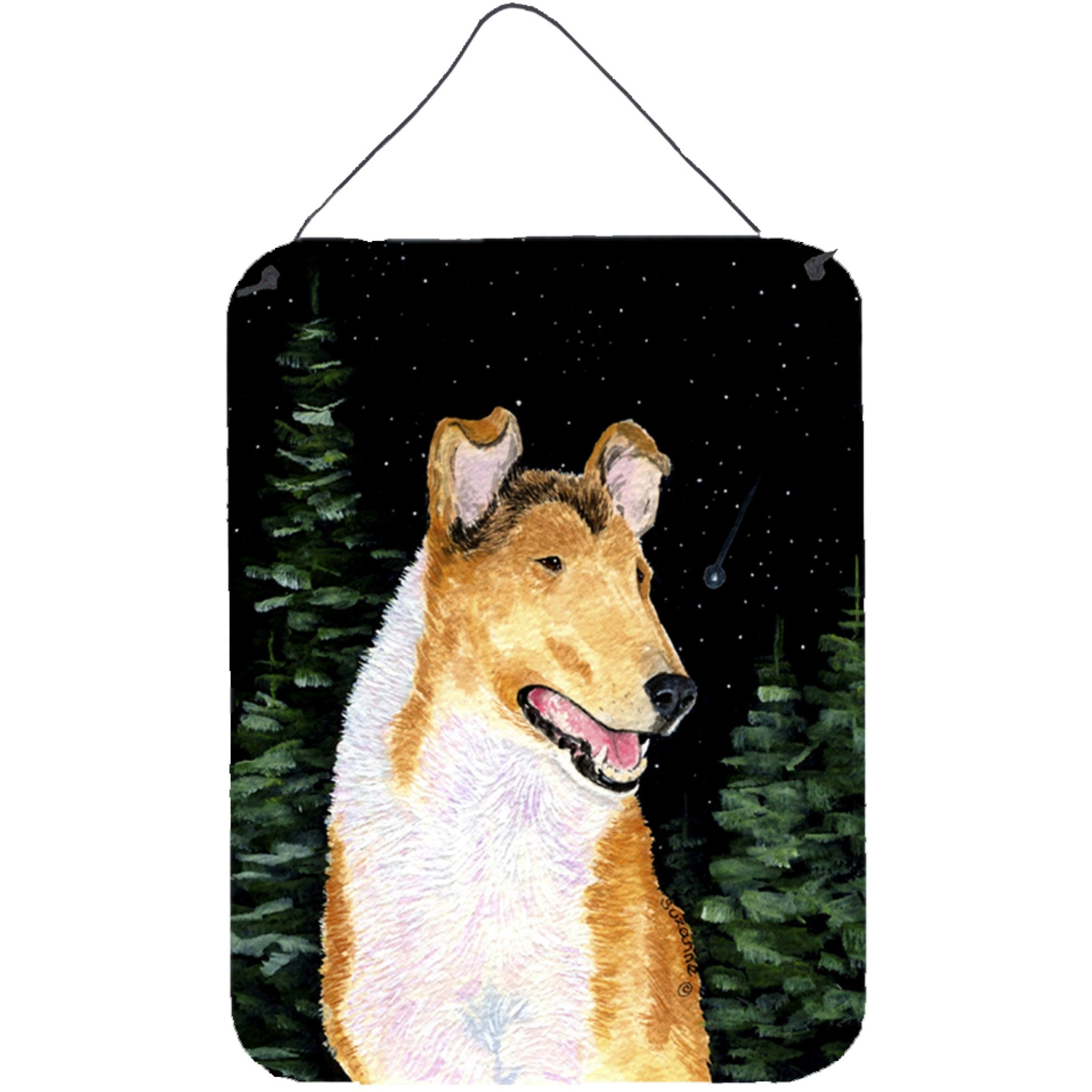 &quotCaroline's Treasures Starry Night Collie Smooth Aluminium Metal Wall or Door Hanging Prints, 16"" x 12"", Multicolor"