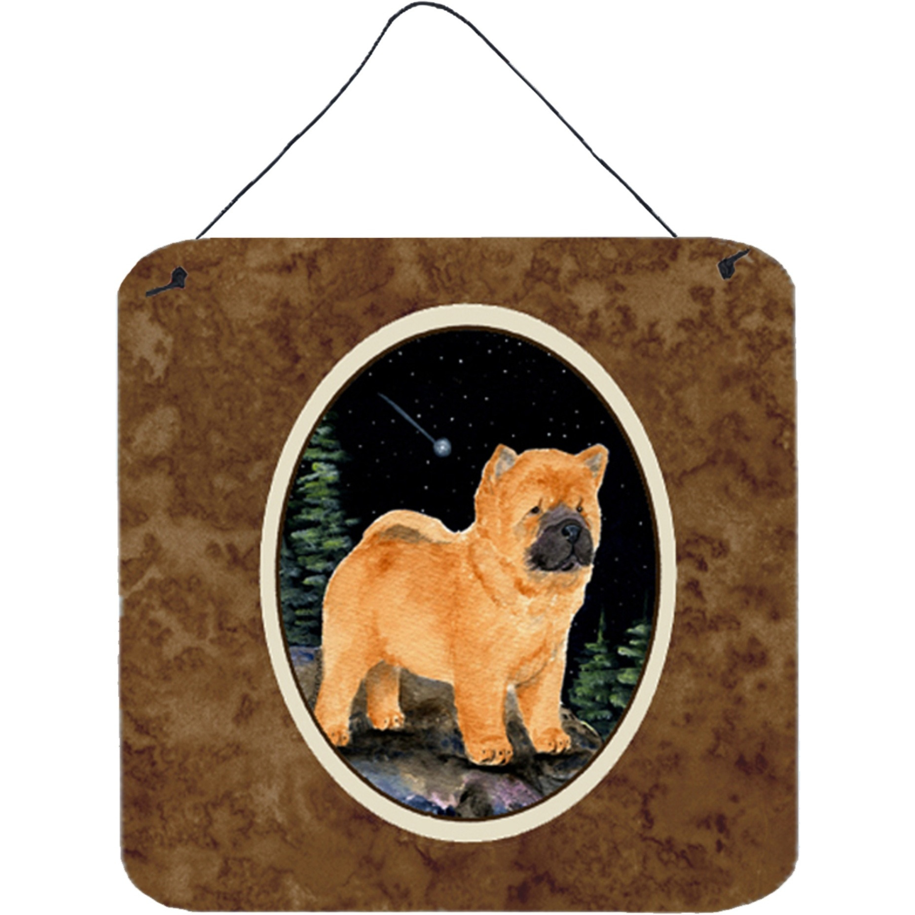 &quotCaroline's Treasures SS8488DS66 Starry Night Chow Chow Aluminum Metal Wall or Door Hanging Prints, 6 x 6"", Multicolor"