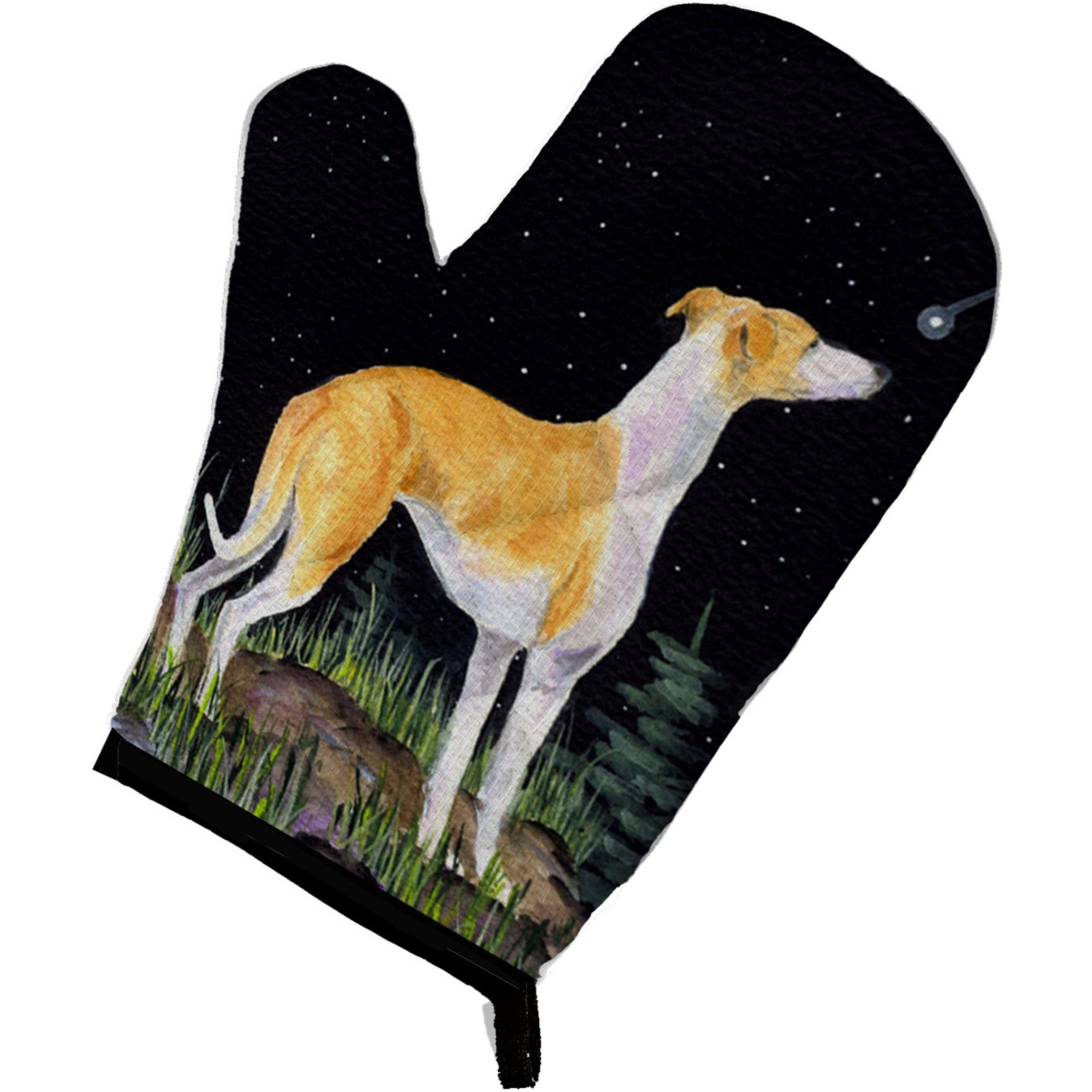 &quotCaroline's Treasures SS8492OVMT Starry Night Whippet Oven Mitt, 12"" by 8.5"", Multicolor"