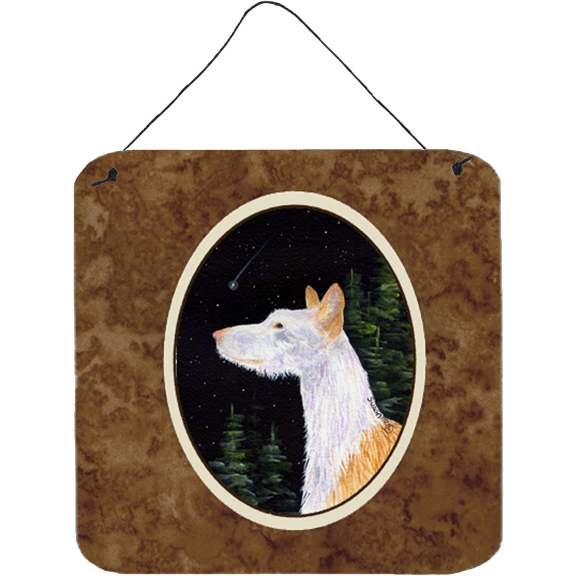 &quotCaroline's Treasures SS8499DS66 Starry Night Ibizan Hound Aluminum Metal Wall or Door Hanging Prints, 6 x 6"", Multicolor"