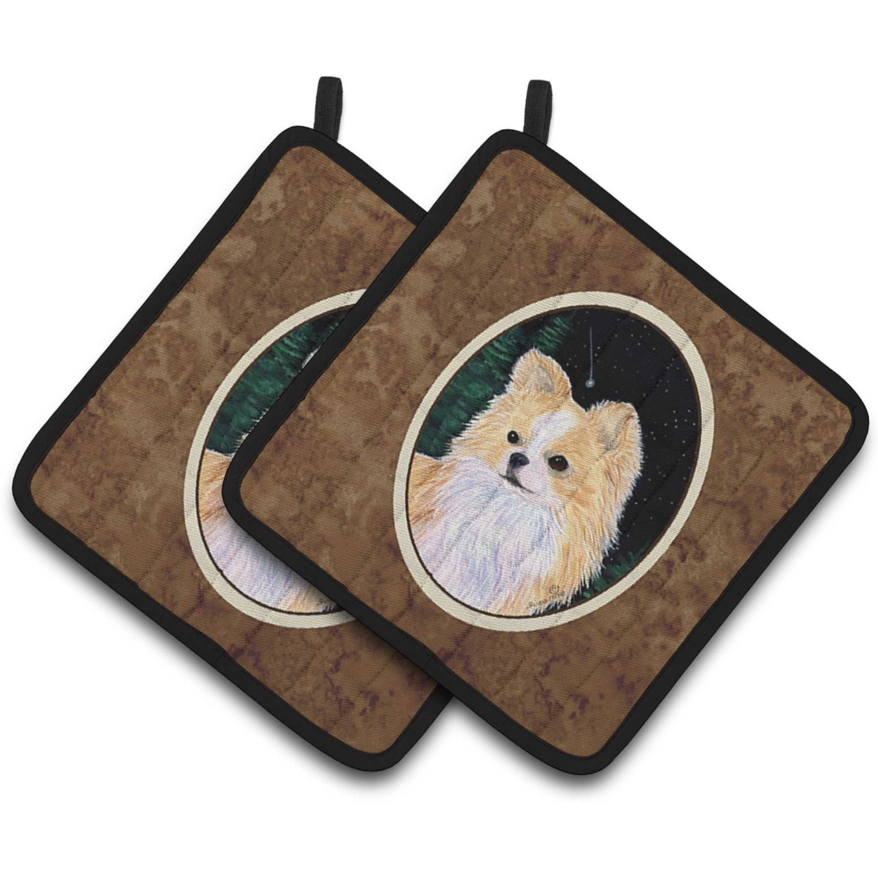 &quotCaroline's Treasures Starry Night Chihuahua Pair of Pot Holders SS8508PTHD, 7.5HX7.5W, Multicolor"