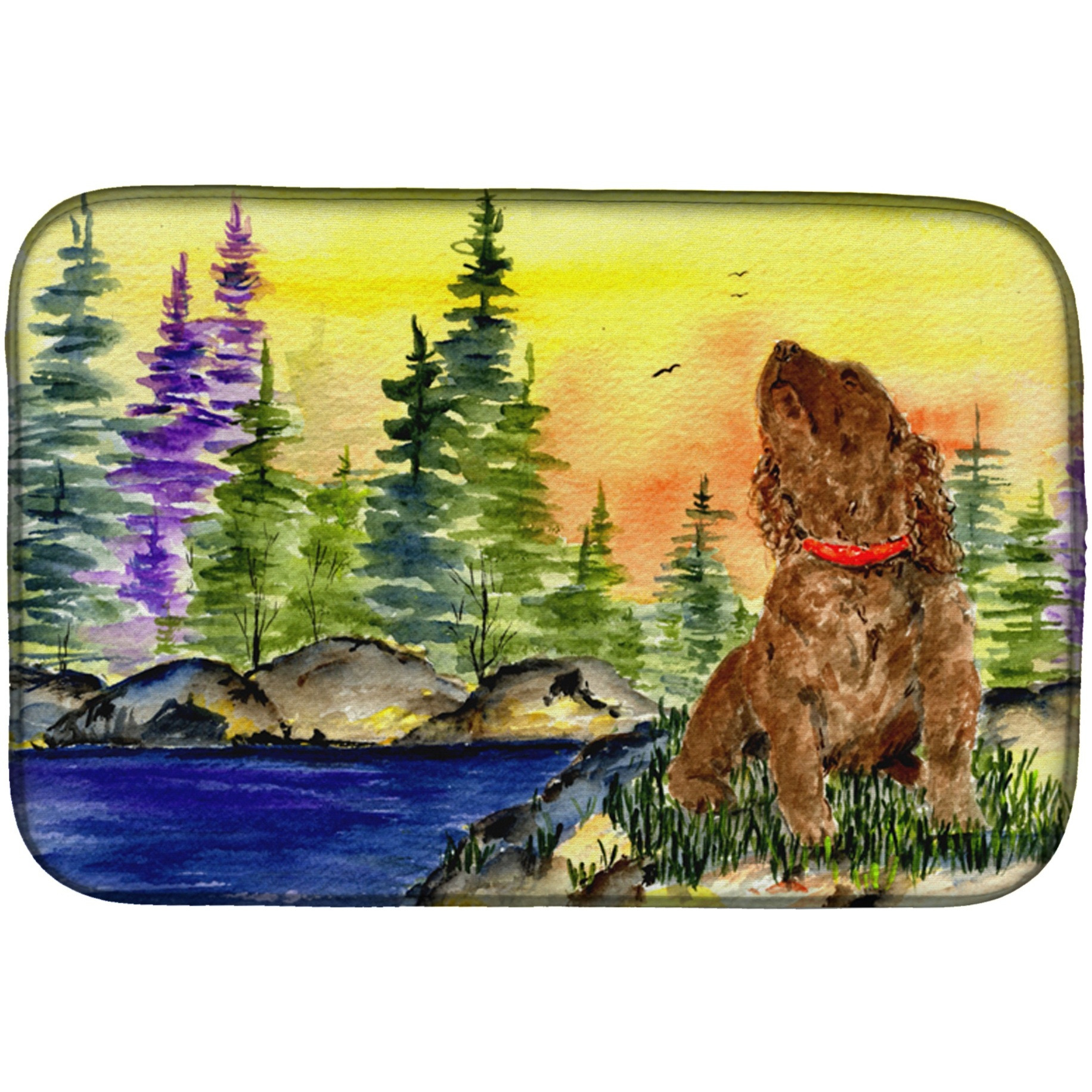 &quotCaroline's Treasures American Water Spaniel Dish Drying Mat, 14"" x 21"", Multicolor"