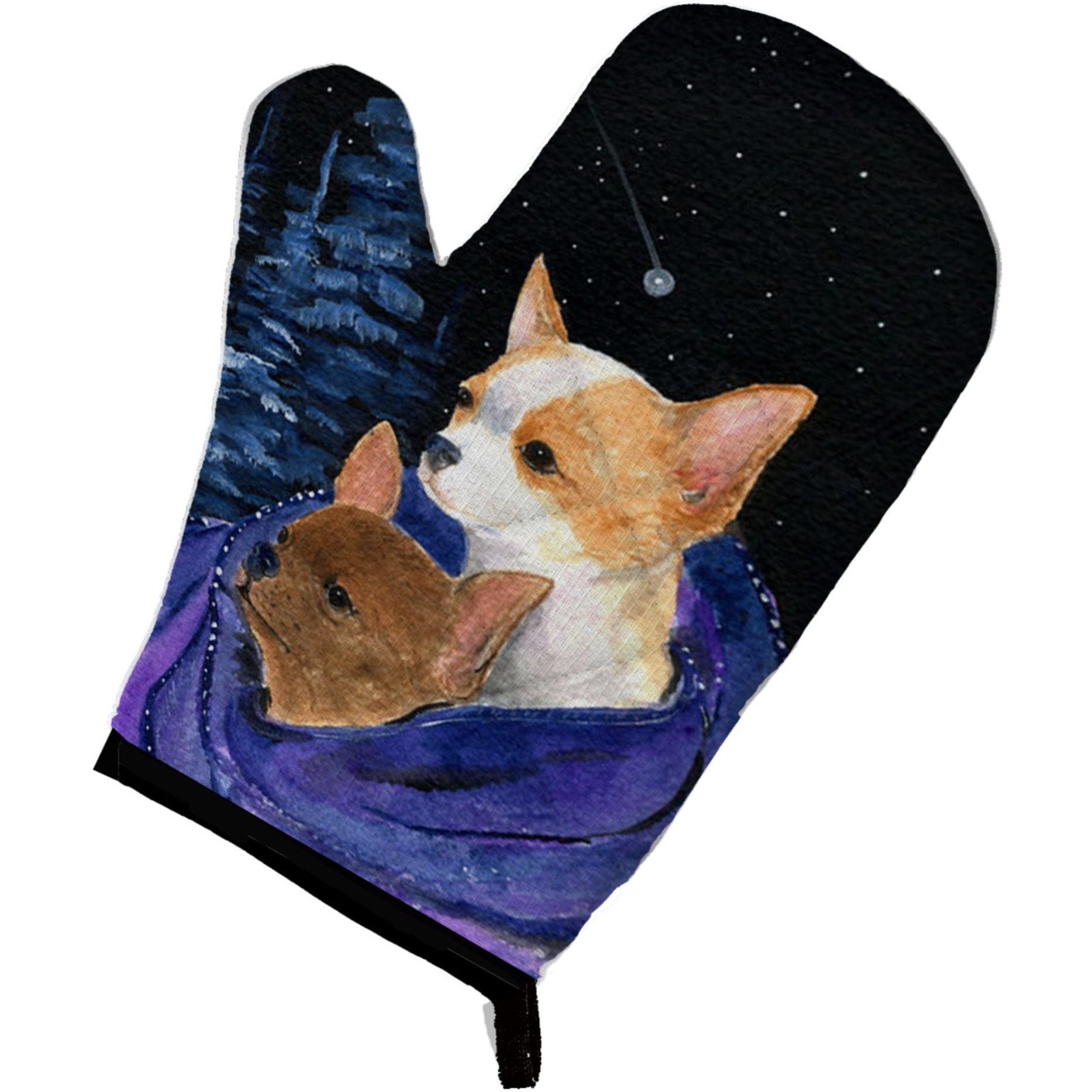 &quotCaroline's Treasures SS8513OVMT Starry Night Chihuahua Oven Mitt, 12"" by 8.5"", Multicolor"