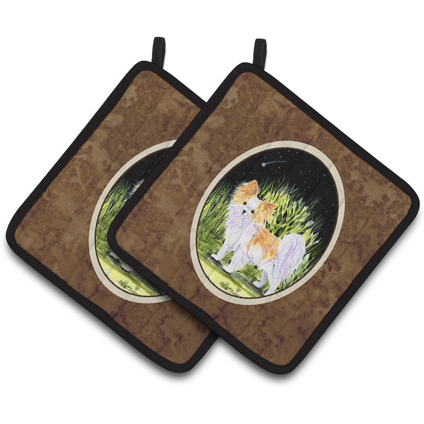 &quotCaroline's Treasures Starry Night Chihuahua Pair of Pot Holders SS8516PTHD, 7.5HX7.5W, Multicolor"