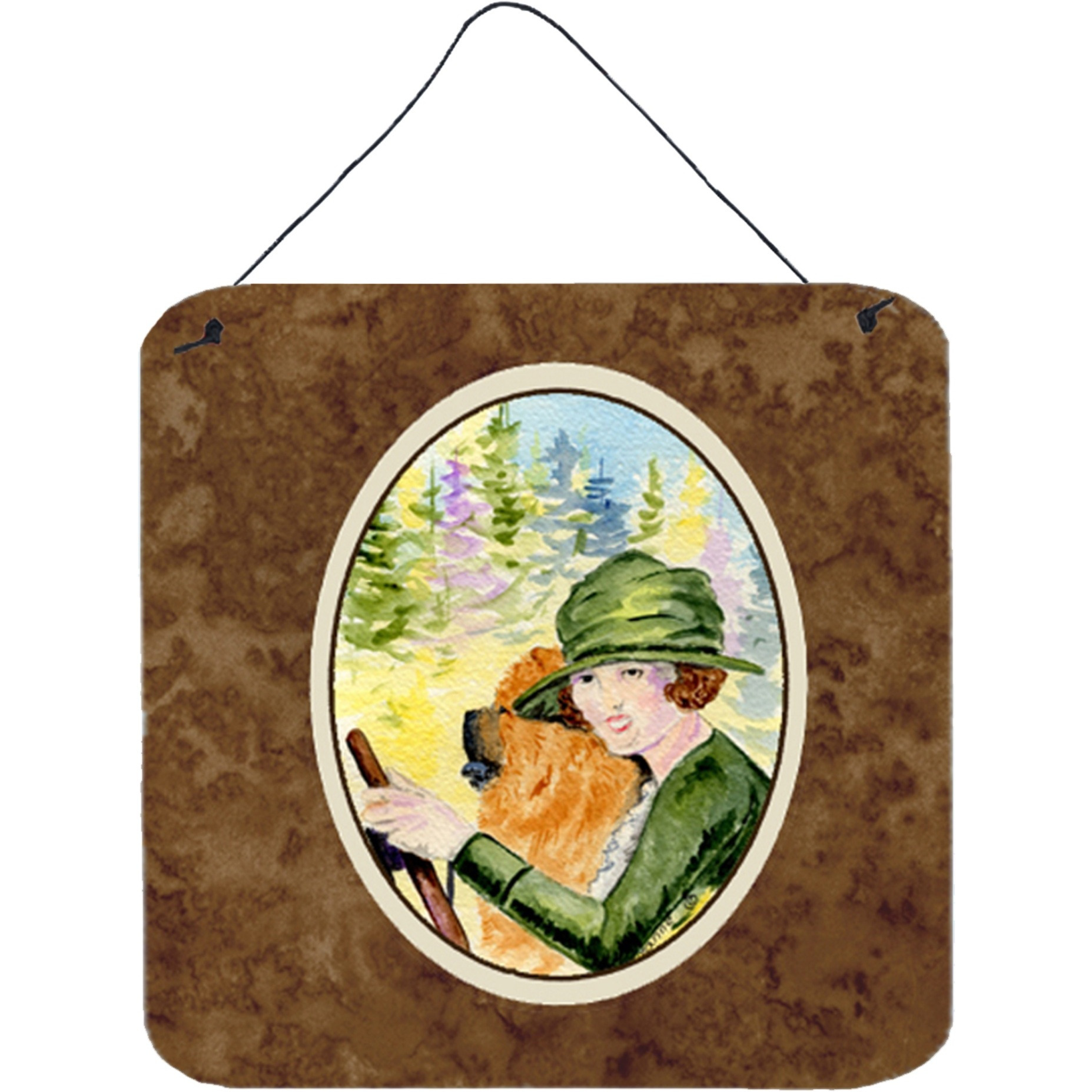&quotCaroline's Treasures Lady Driving with Her Chow Chow Aluminum Metal Wall or Door Hanging Prints, 6 x 6"", Multicolor"
