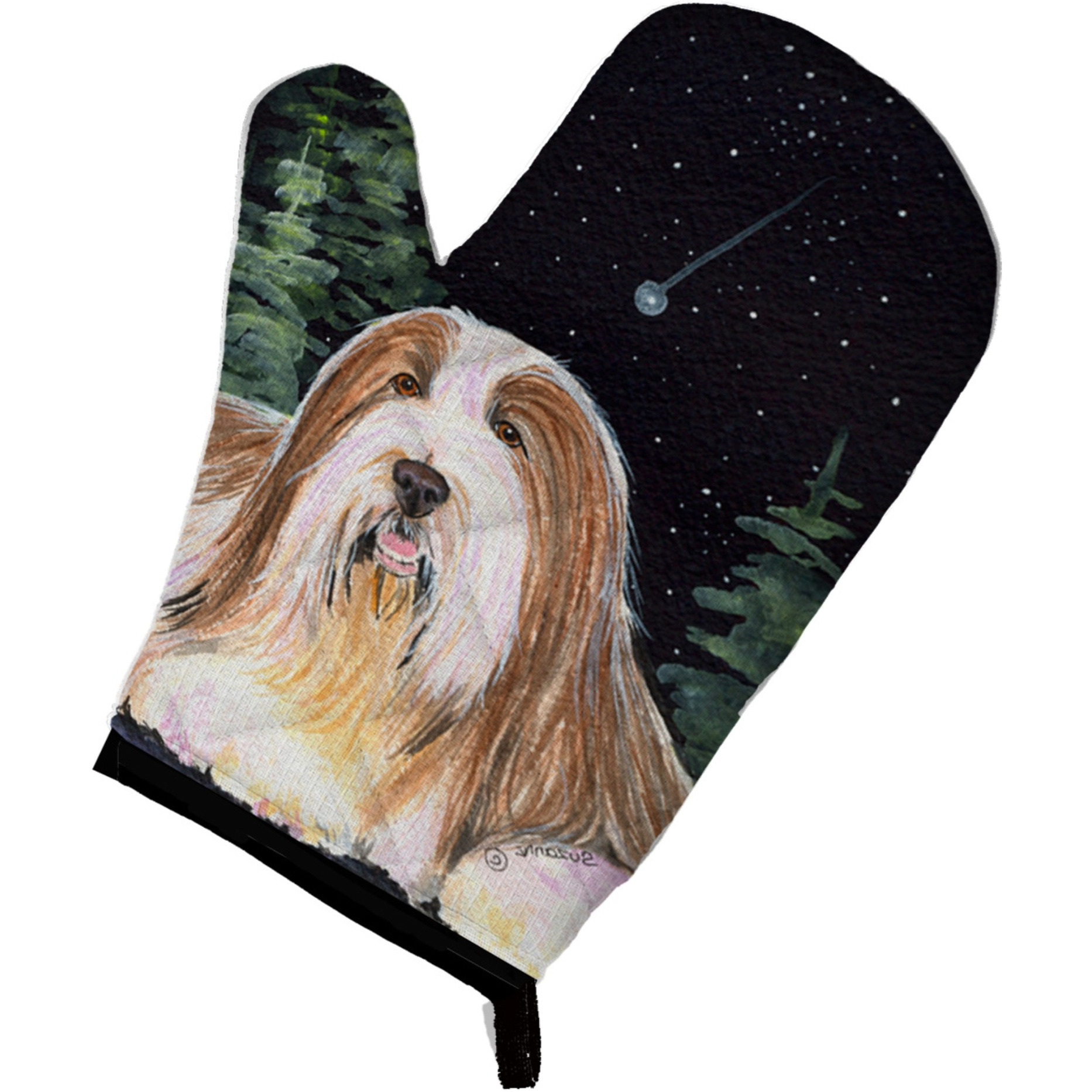 &quotCaroline's Treasures SS8529OVMT Starry Night Bearded Collie Oven Mitt, 12"" by 8.5"", Multicolor"