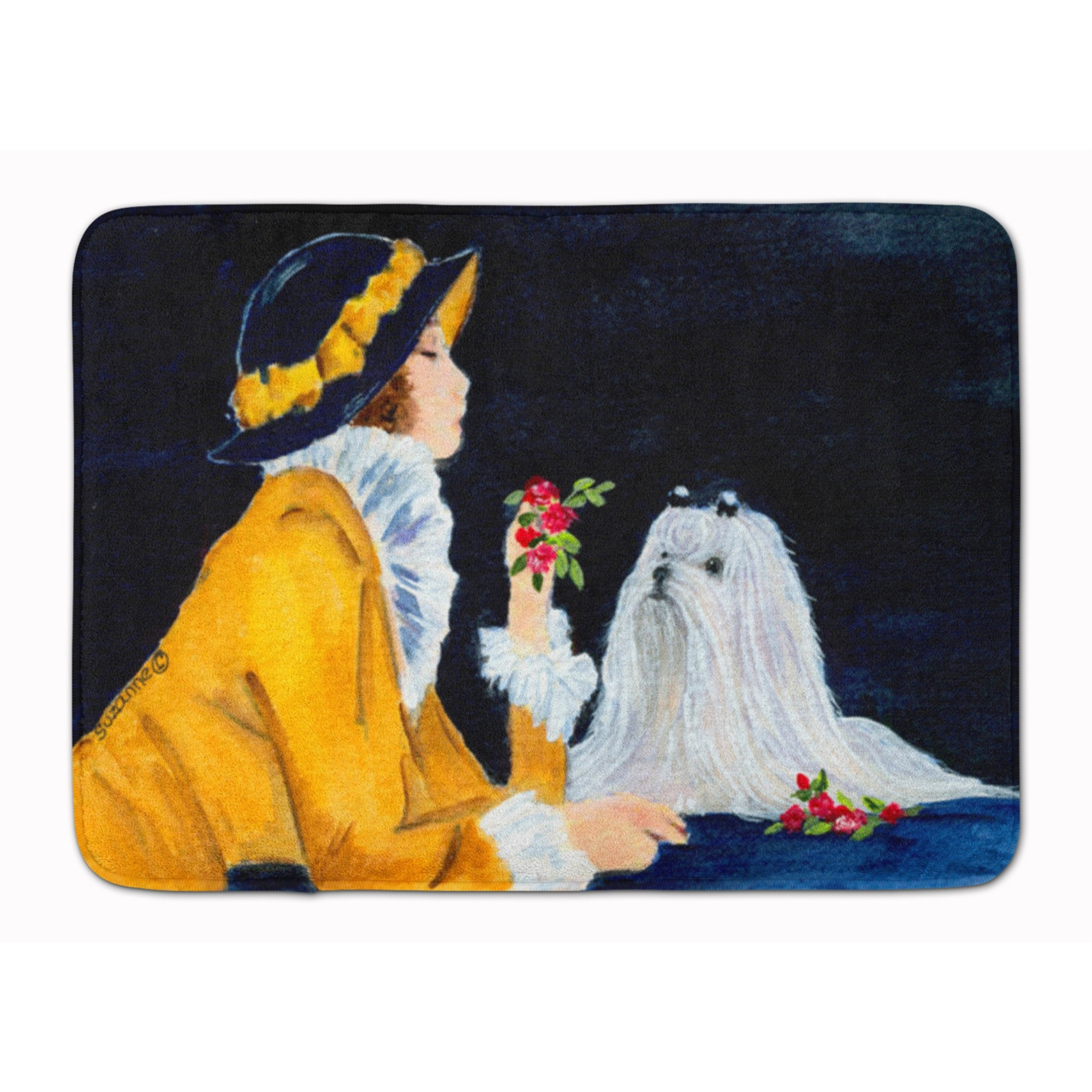 &quotCaroline's Treasures Lady with her Maltese Floor Mat, 19"" x 27"", Multicolor"
