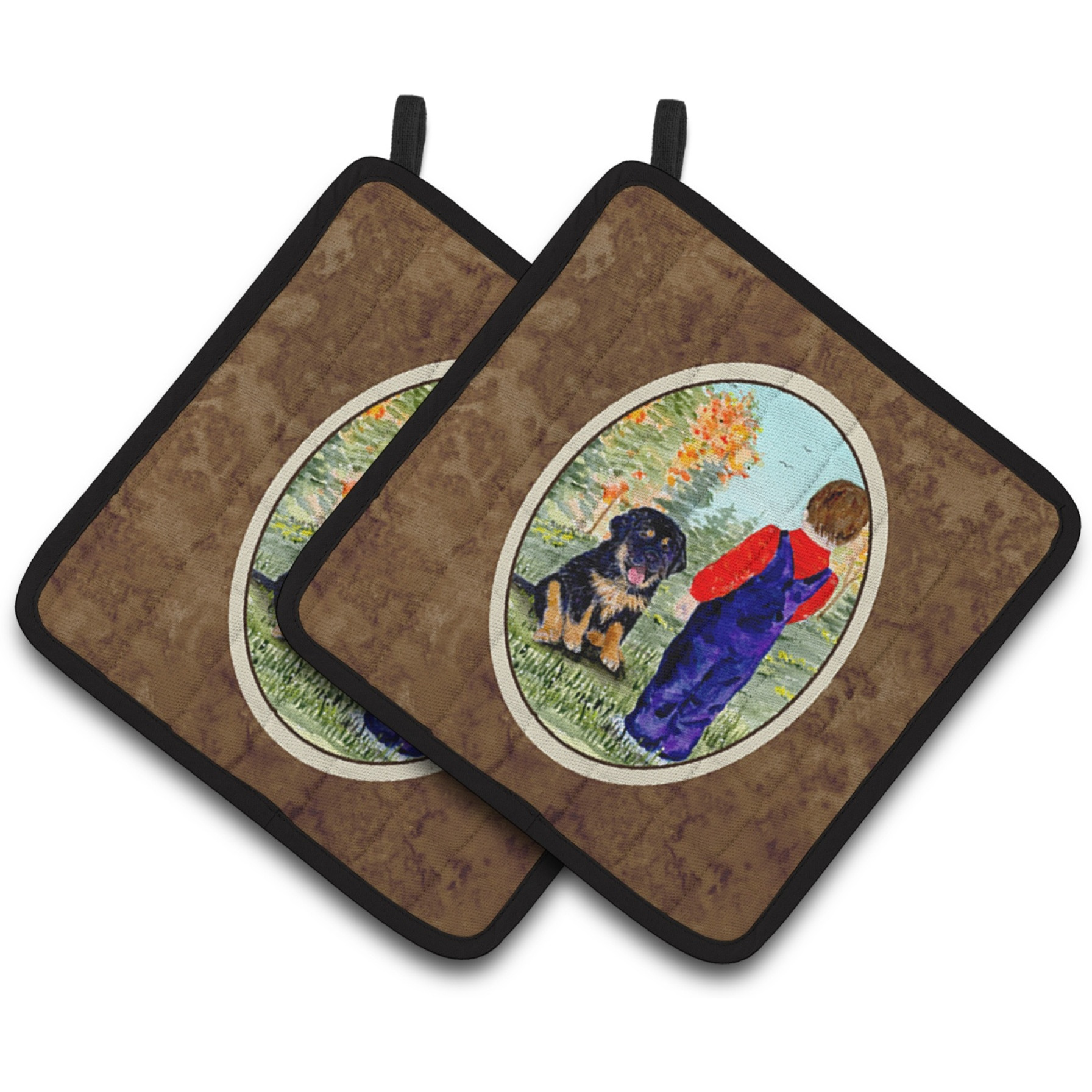 &quotCaroline's Treasures Tibetan Mastiff Pair of Pot Holders SS8548PTHD, 7.5HX7.5W, Multicolor"