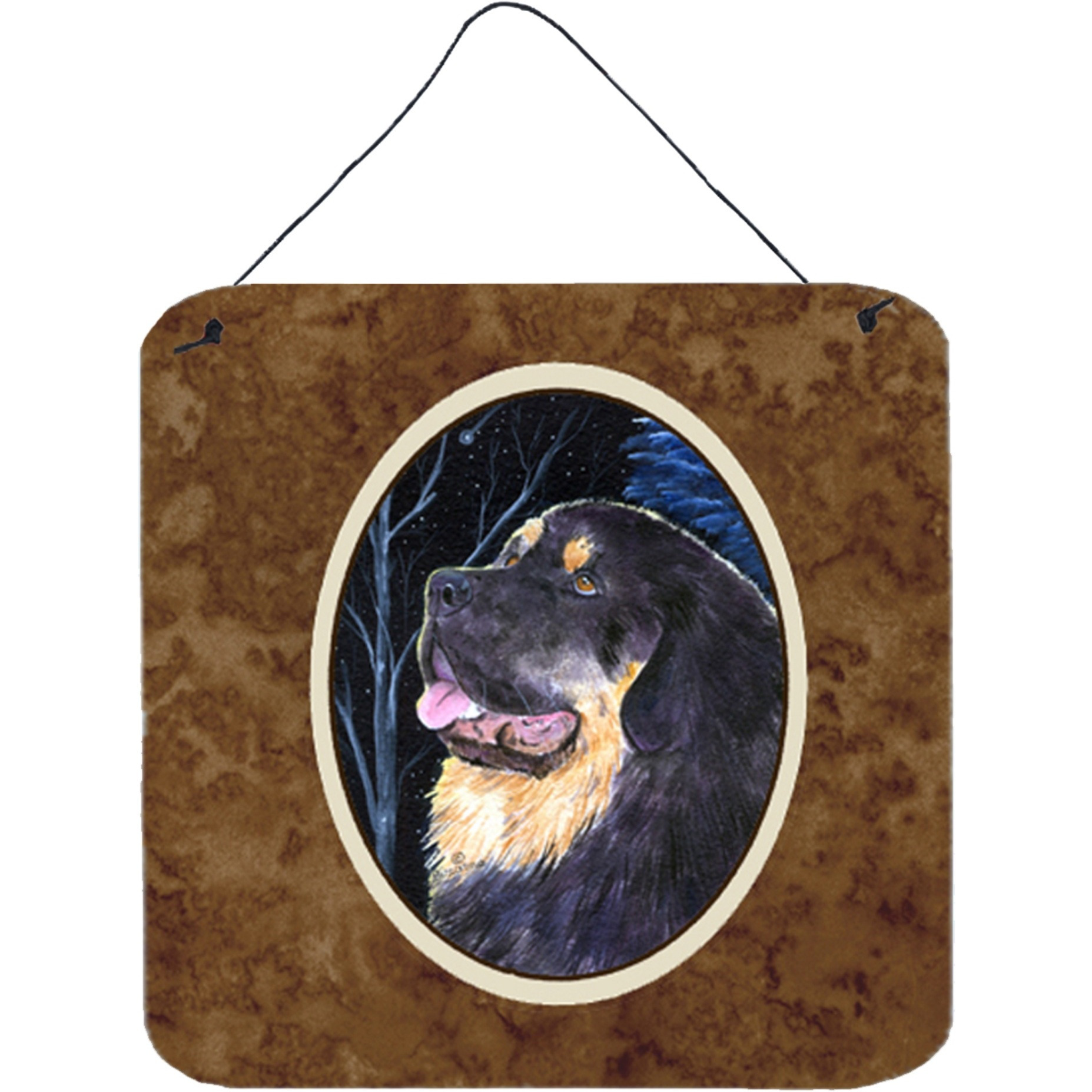 &quotCaroline's Treasures SS8552DS66 Starry Night Tibetan Mastiff Aluminum Metal Wall or Door Hanging Prints, 6 x 6"", Multicolor"