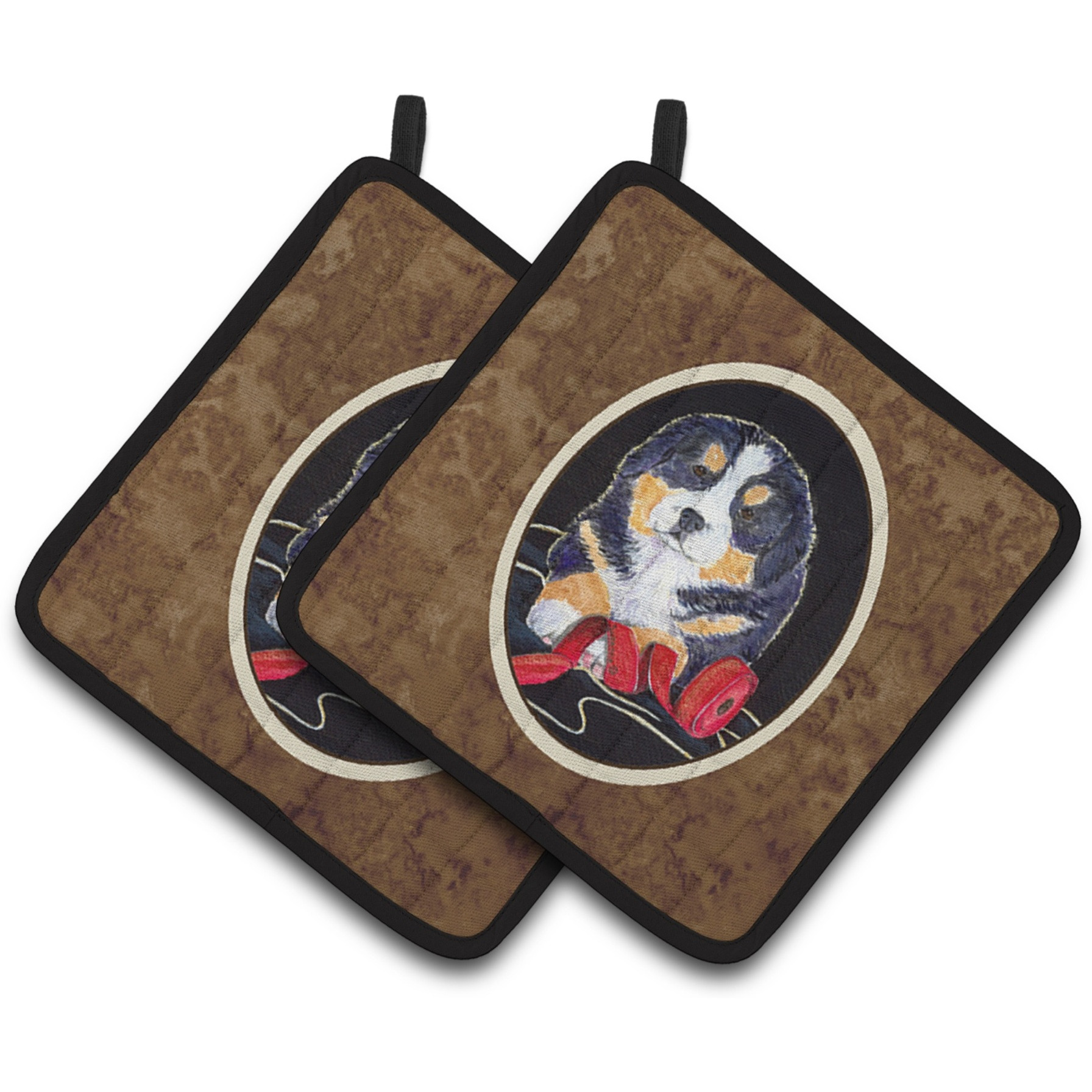 &quotCaroline's Treasures SS8569PTHD Bernese Mountain Dog Pot Holders (1 Pair), 7.5"" x 7.5"", Multicolor"