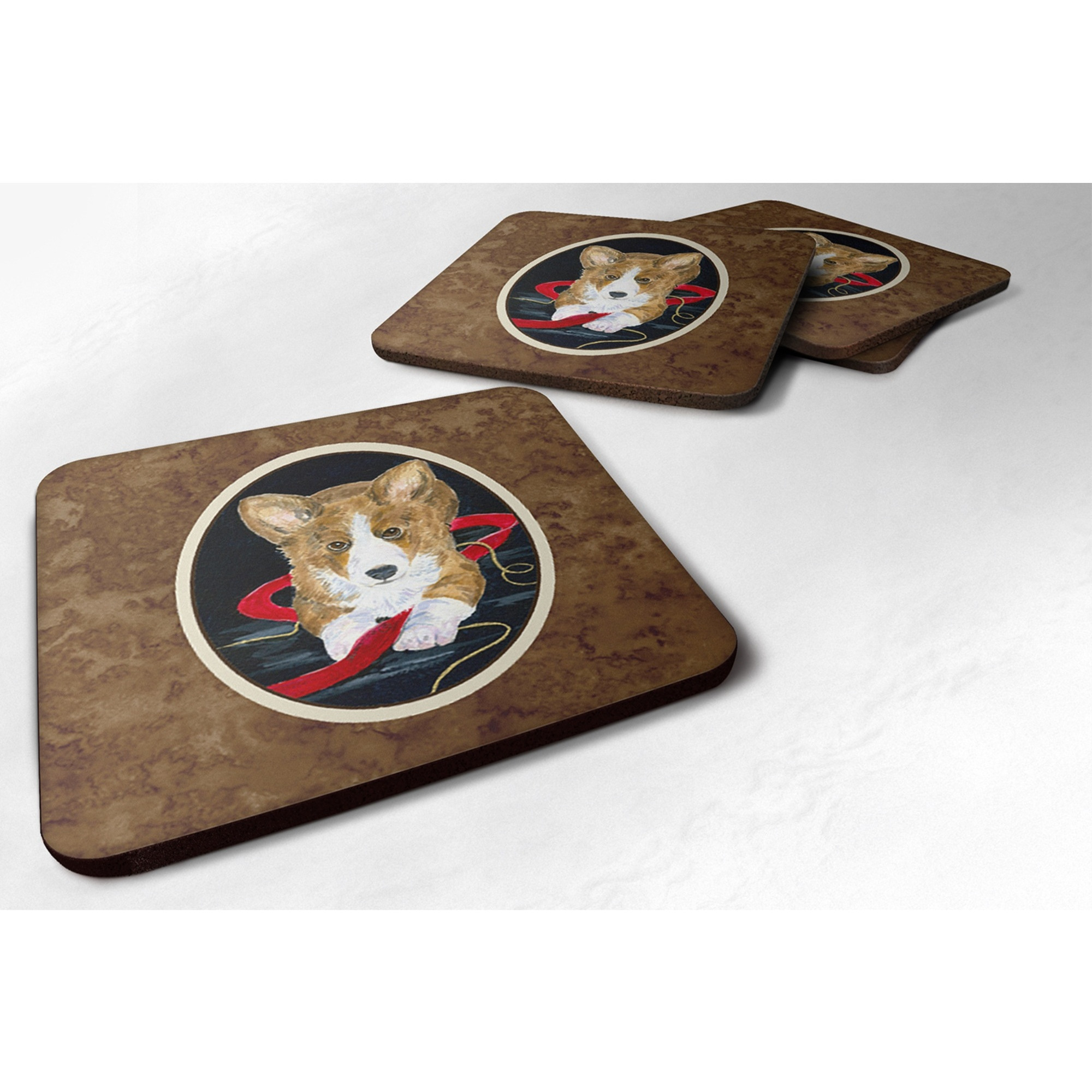 &quotCaroline's Treasures SS8570FC Corgi Foam Coasters (Set of 4), 3.5"" H x 3.5"" W, Multicolor"