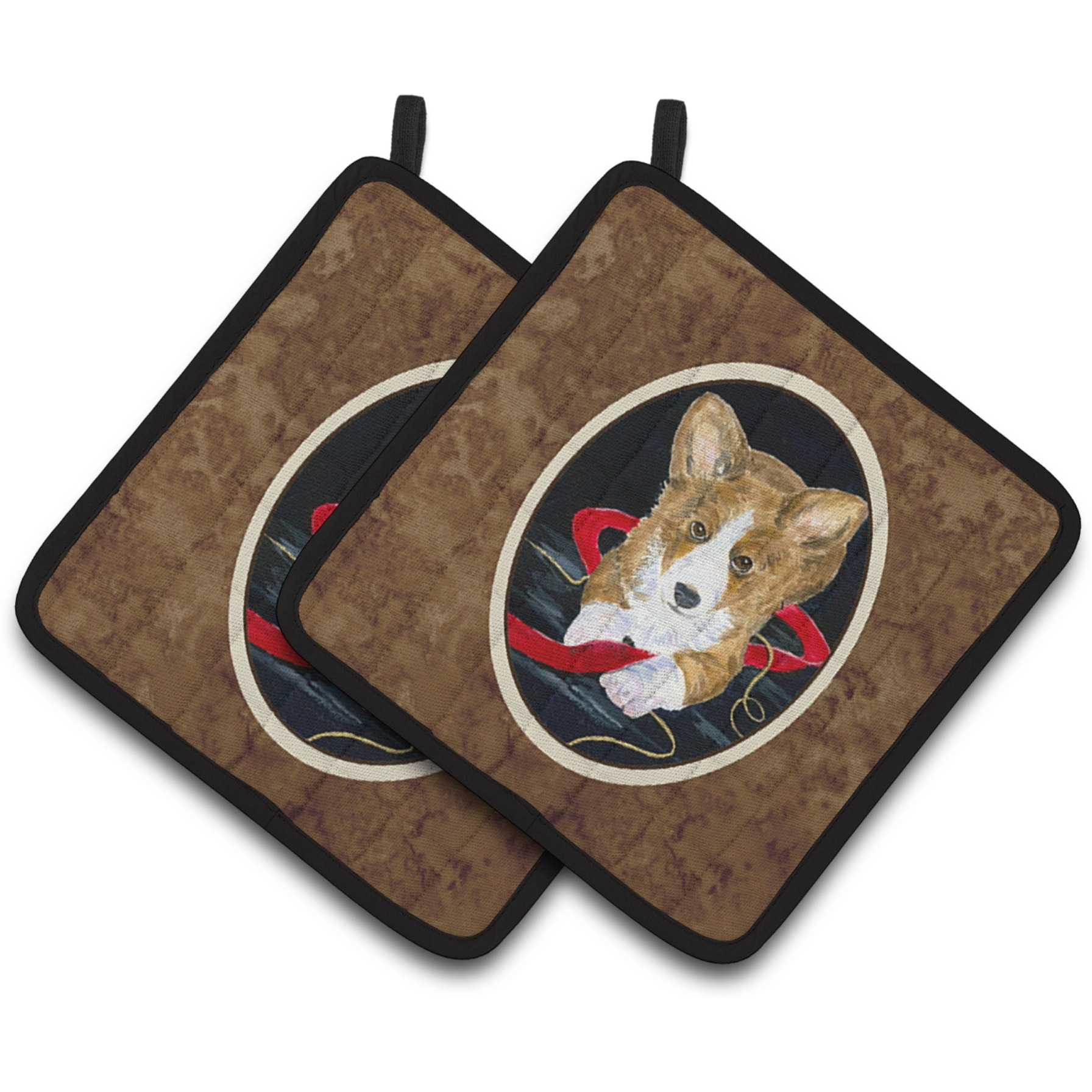 &quotCaroline's Treasures Corgi Pair of Pot Holders SS8570PTHD, 7.5HX7.5W, Multicolor"