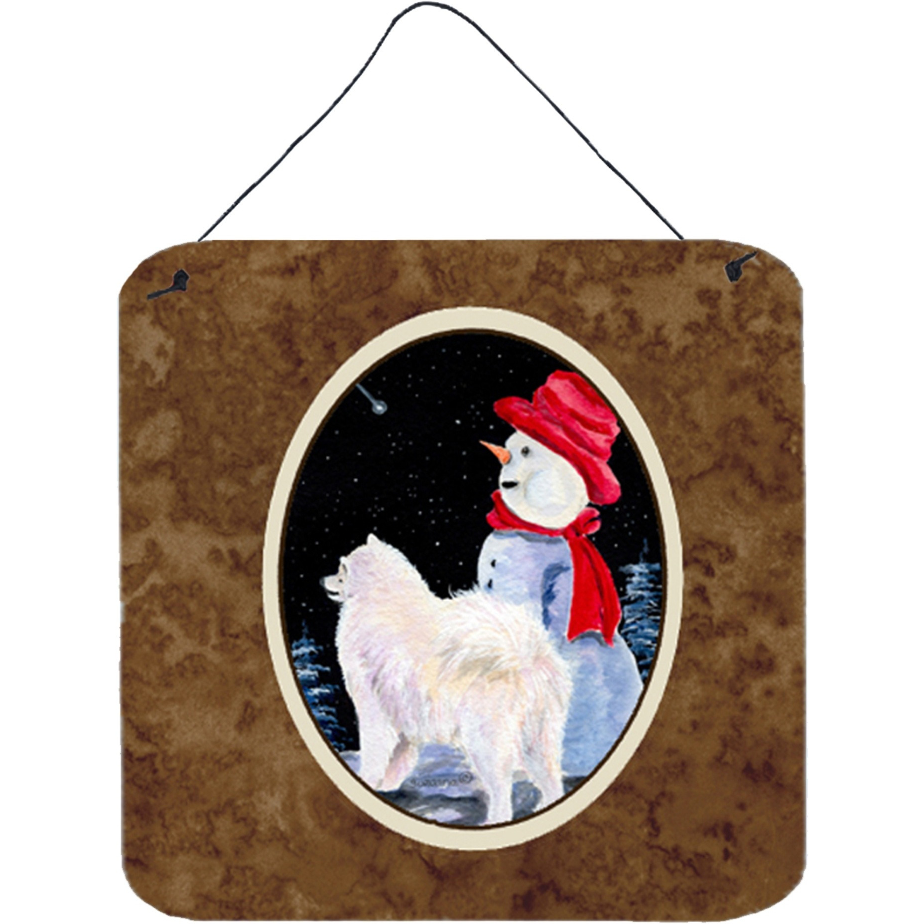 &quotCaroline's Treasures SS8572DS66 Samoyed Aluminum Metal Wall or Door Hanging Prints, 6 x 6"", Multicolor"