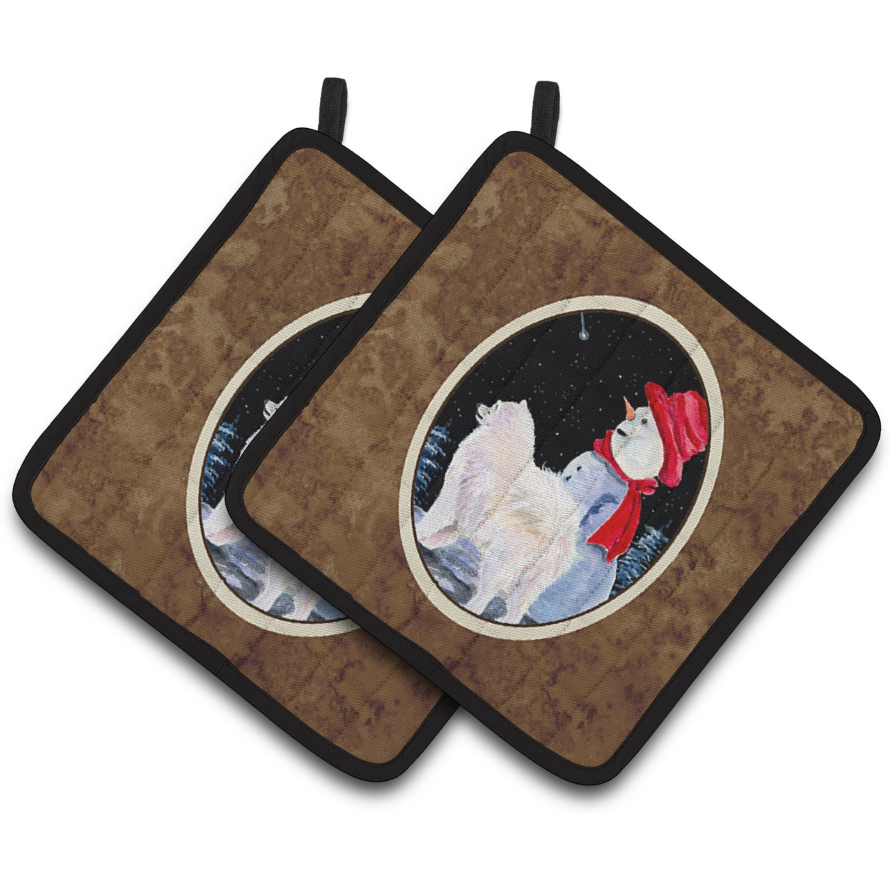 &quotCaroline's Treasures Samoyed Pair of Pot Holders SS8572PTHD, 7.5HX7.5W, Multicolor"