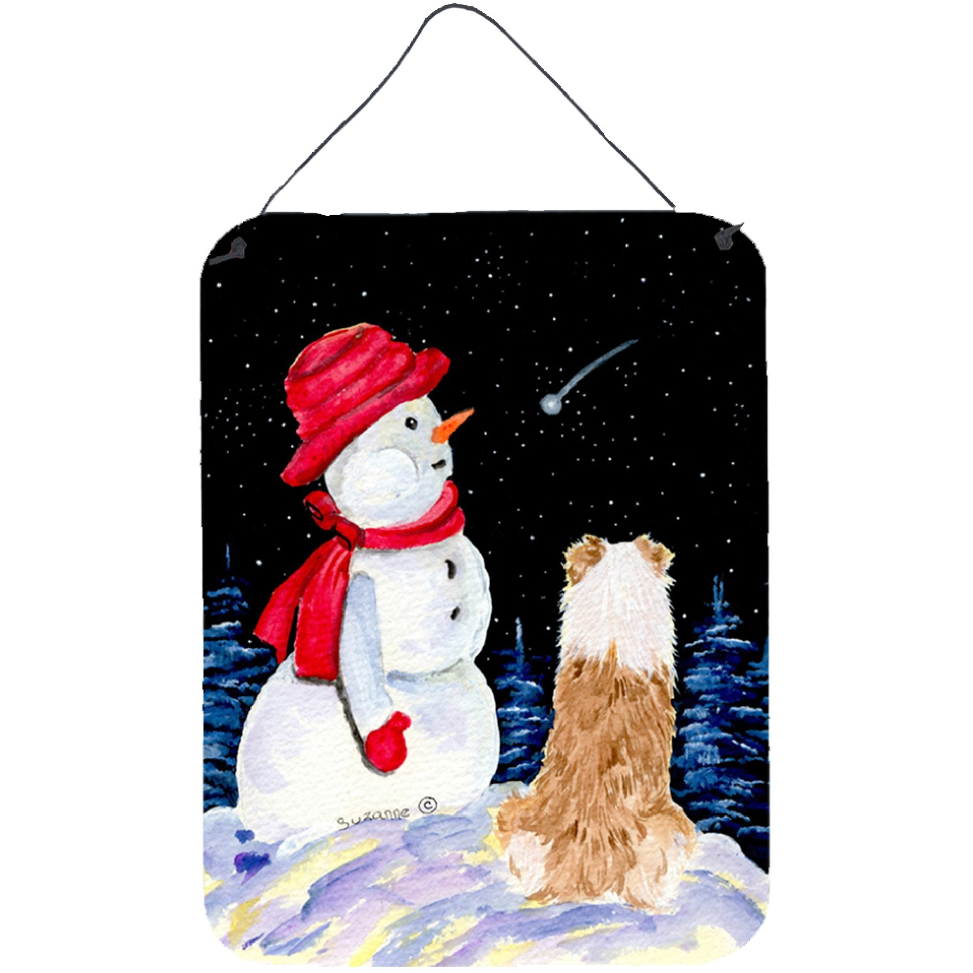 &quotCaroline's Treasures SS8573DS1216 Australian Shepherd Aluminium Metal Wall or Door Hanging Prints, 16"" x 12"", Multicolor"