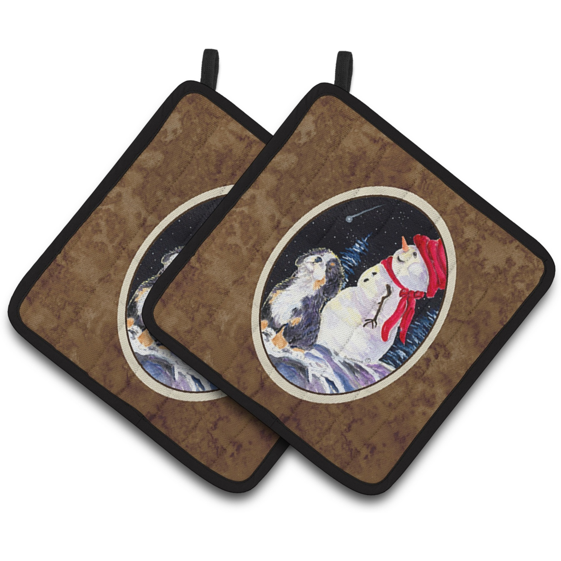 &quotCaroline's Treasures SS8575PTHD Bernese Mountain Dog Pot Holders (1 Pair), 7.5"" x 7.5"", Multicolor"