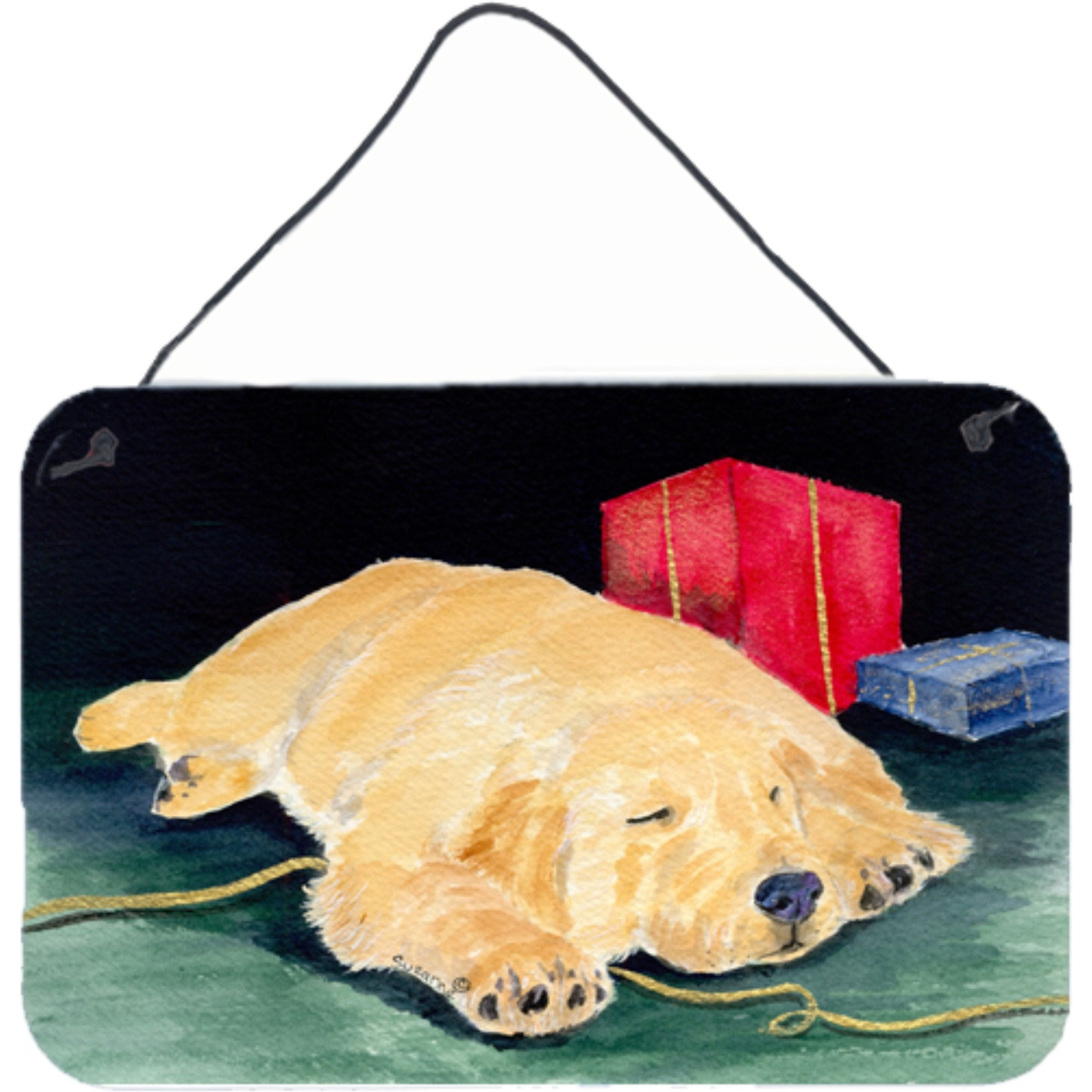 &quotCaroline's Treasures SS8576DS812 Golden Retriever Indoor Aluminum Metal Wall or Door Hanging Prints, 8 x 12"", Multicolor"