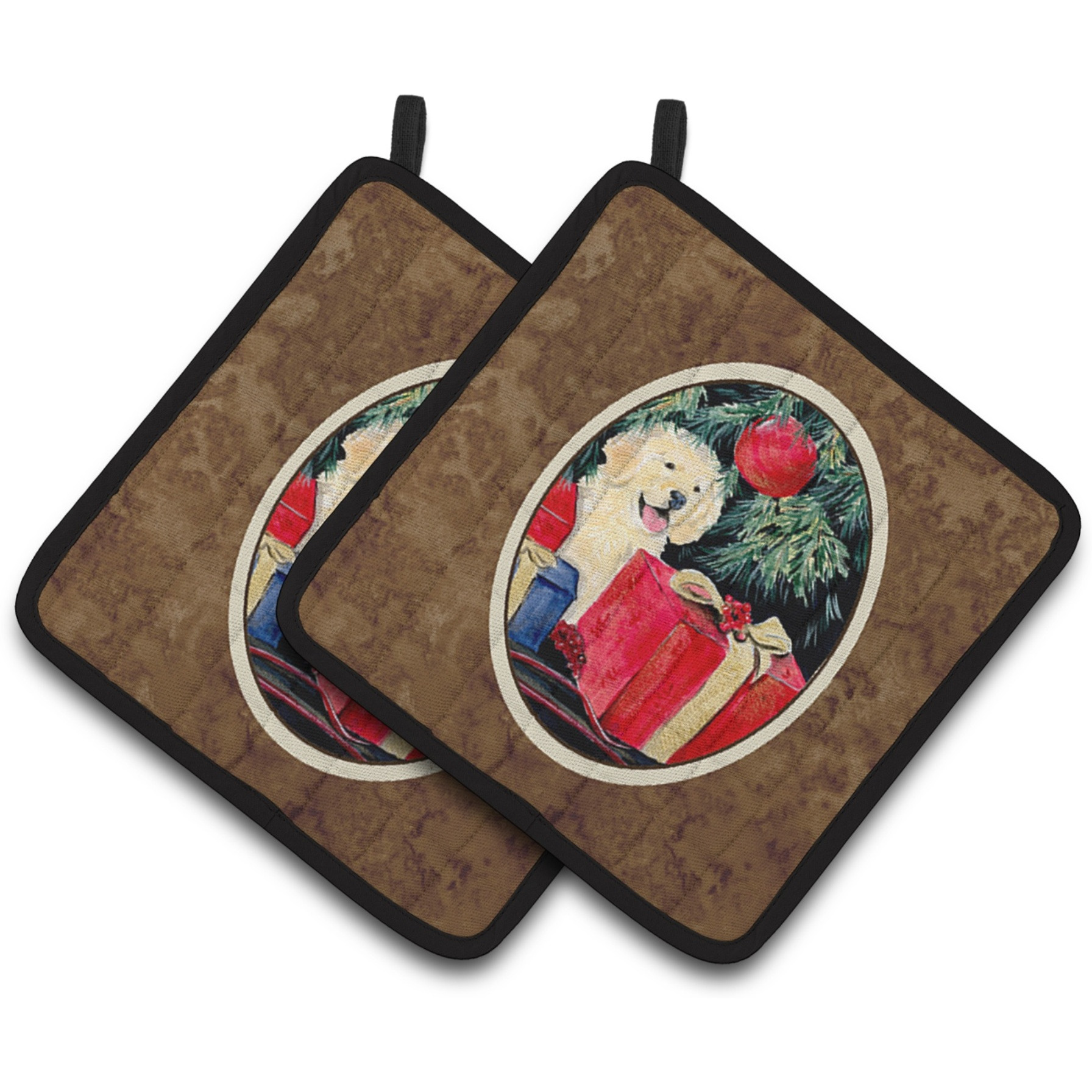 &quotCaroline's Treasures Golden Retriever Pair of Pot Holders SS8578PTHD, 7.5HX7.5W, Multicolor"