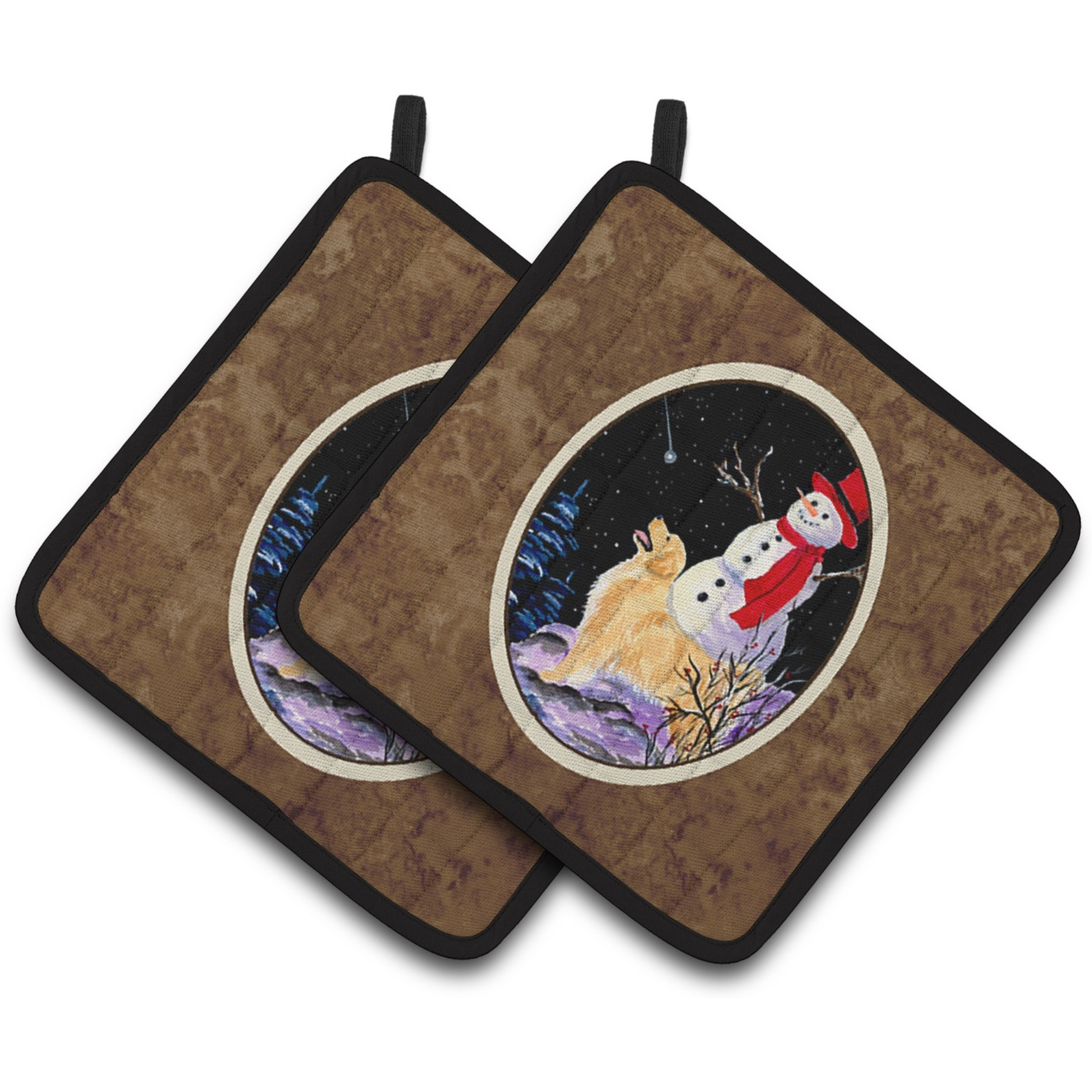 &quotCaroline's Treasures Golden Retriever Pair of Pot Holders SS8579PTHD, 7.5HX7.5W, Multicolor"