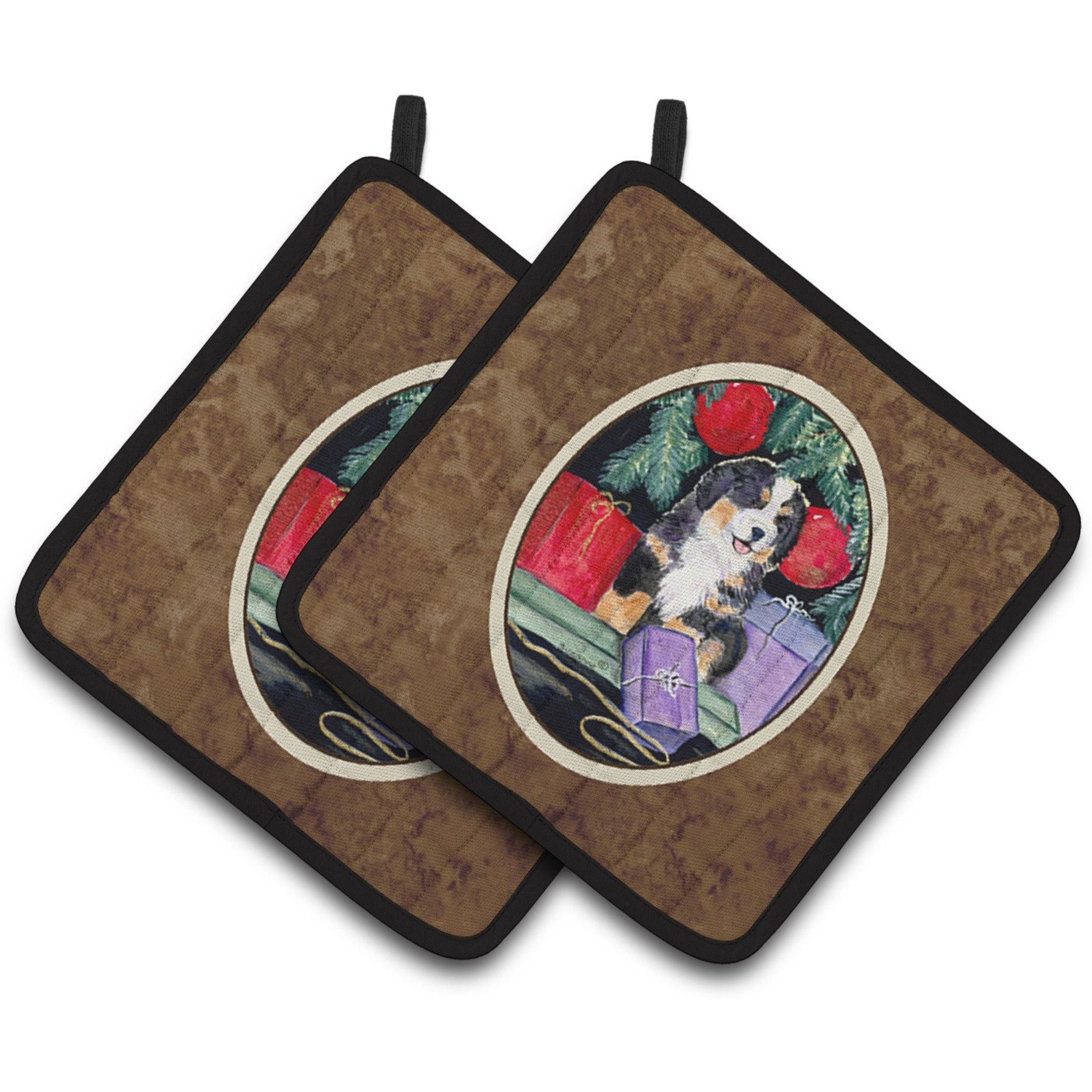 &quotCaroline's Treasures Bernese Mountain Dog Pair of Pot Holders SS8583PTHD, 7.5HX7.5W, Multicolor"