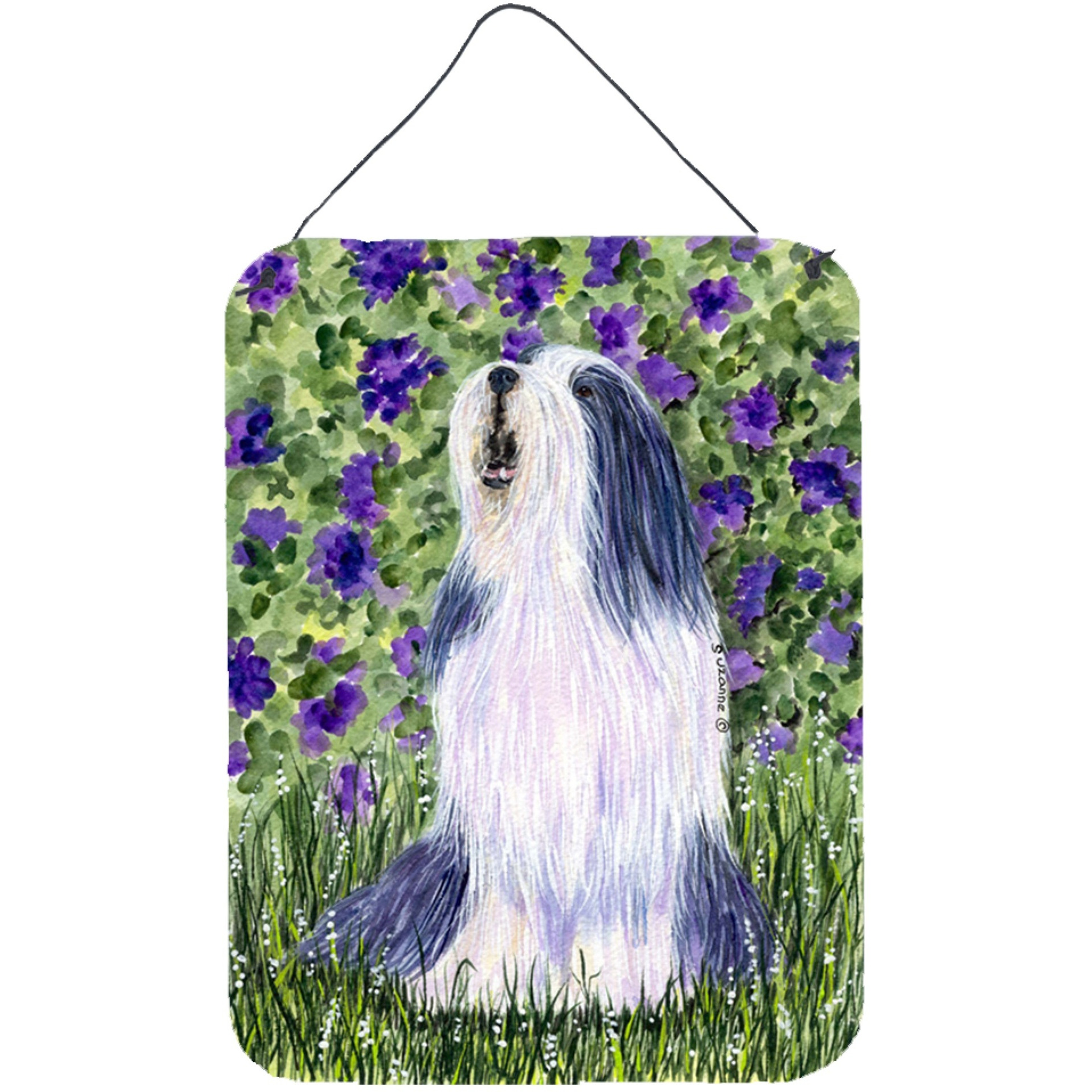 &quotCaroline's Treasures SS8602DS1216 Bearded Collie Aluminium Metal Wall or Door Hanging Prints, 16"" x 12"", Multicolor"