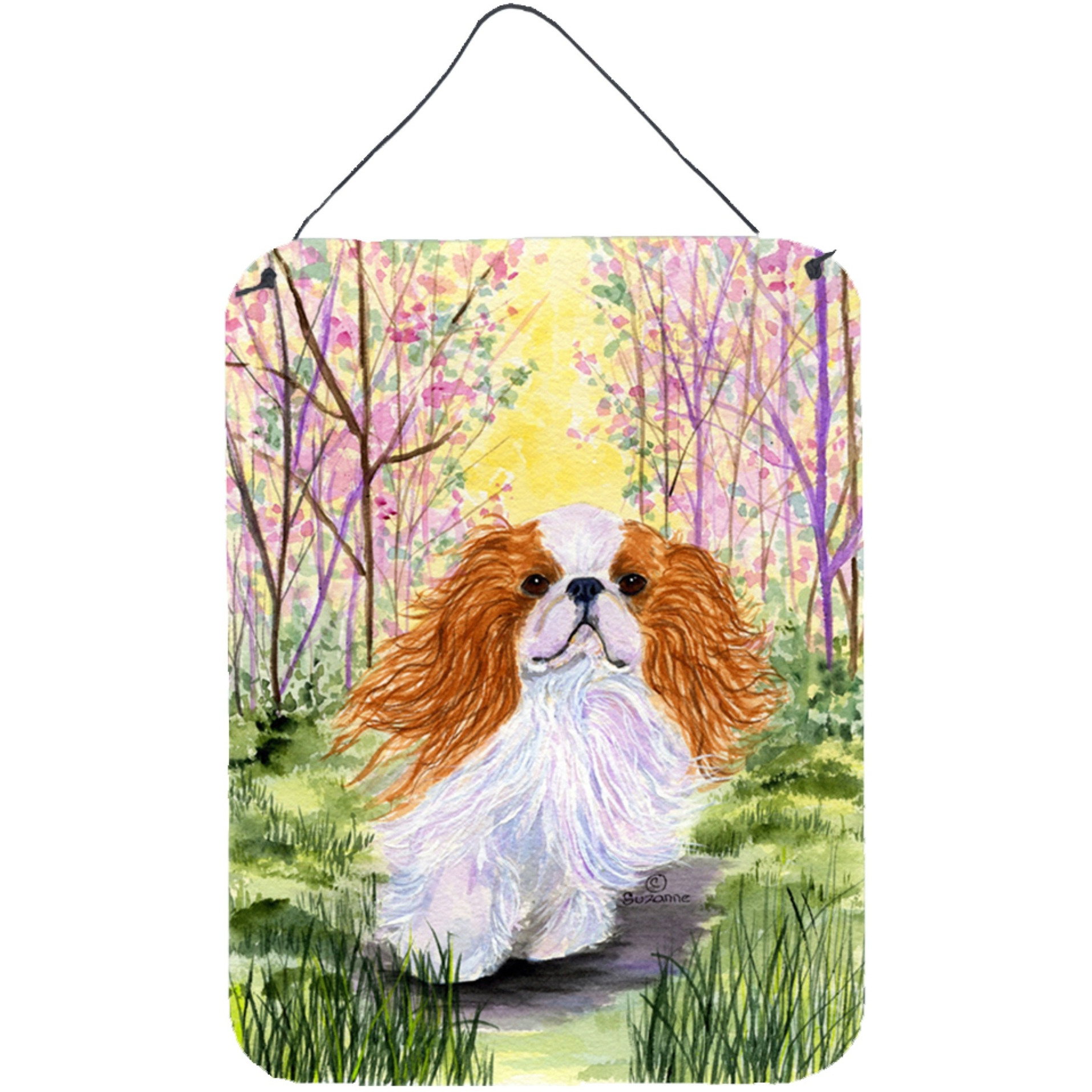 &quotCaroline's Treasures SS8613DS1216 English Toy Spaniel Aluminium Metal Wall or Door Hanging Prints, 16"" x 12"", Multicolor"