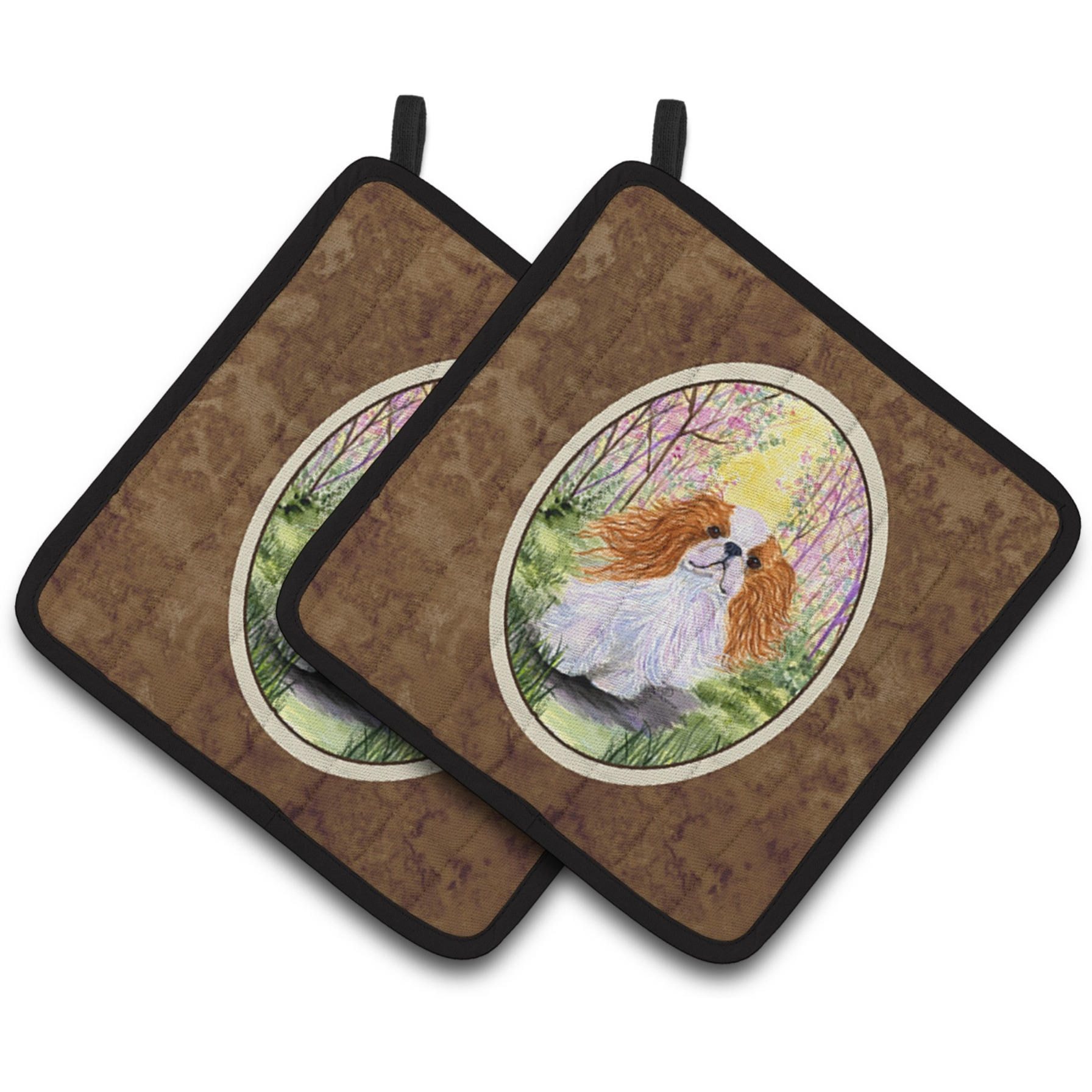 &quotCaroline's Treasures English Toy Spaniel Pair of Pot Holders SS8613PTHD, 7.5HX7.5W, Multicolor"