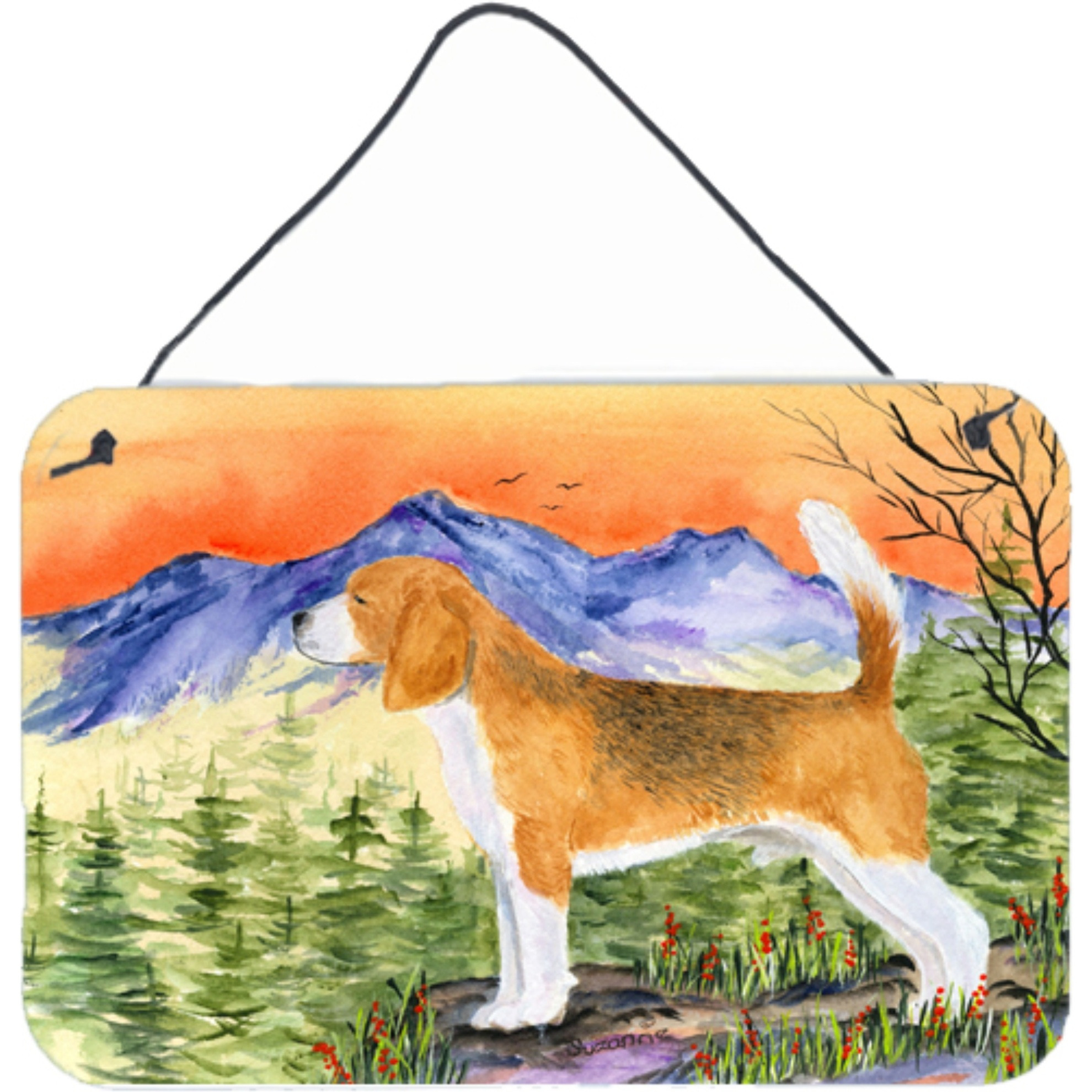 &quotCaroline's Treasures Beagle Indoor Aluminum Metal Wall or Door Hanging Prints, 8 x 12"", Multicolor"